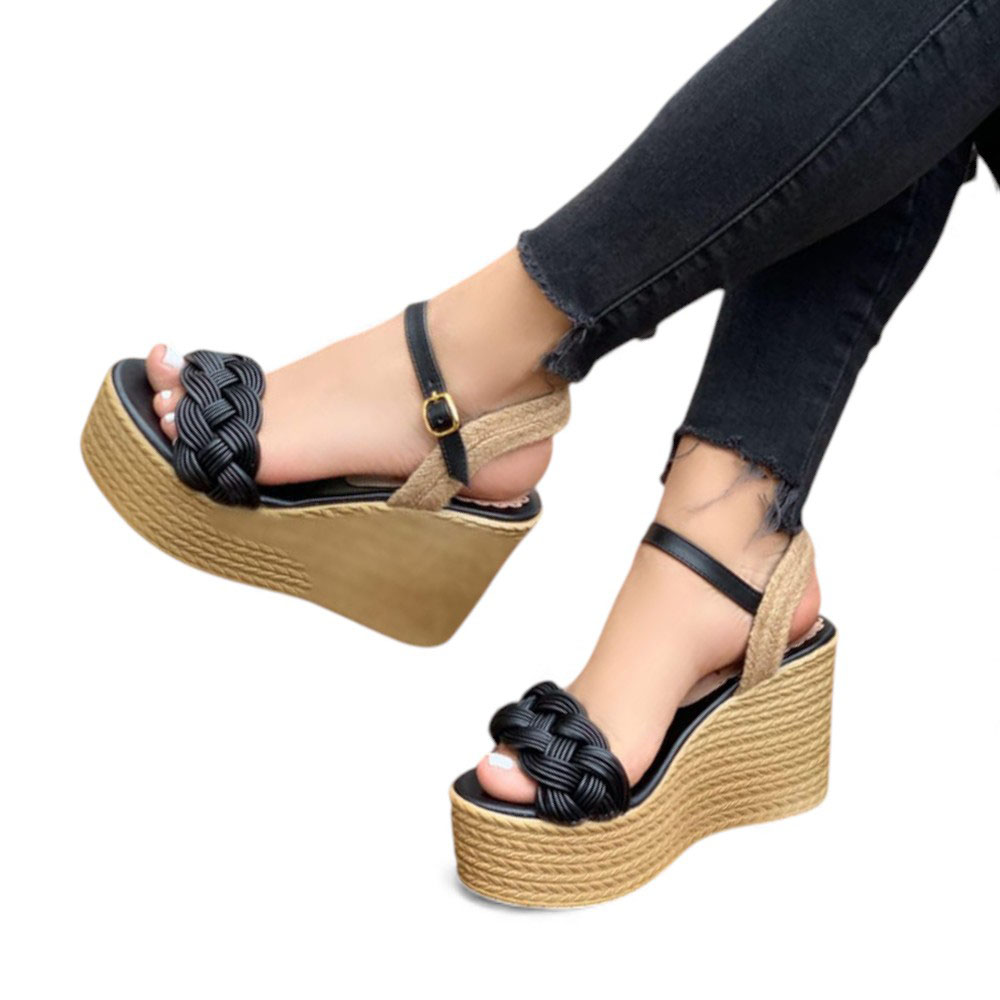 SANDALIA MUJER 1431L-58 BIOCUERO PLANTA PU TACO #9 COLOR NEGRO - 4
