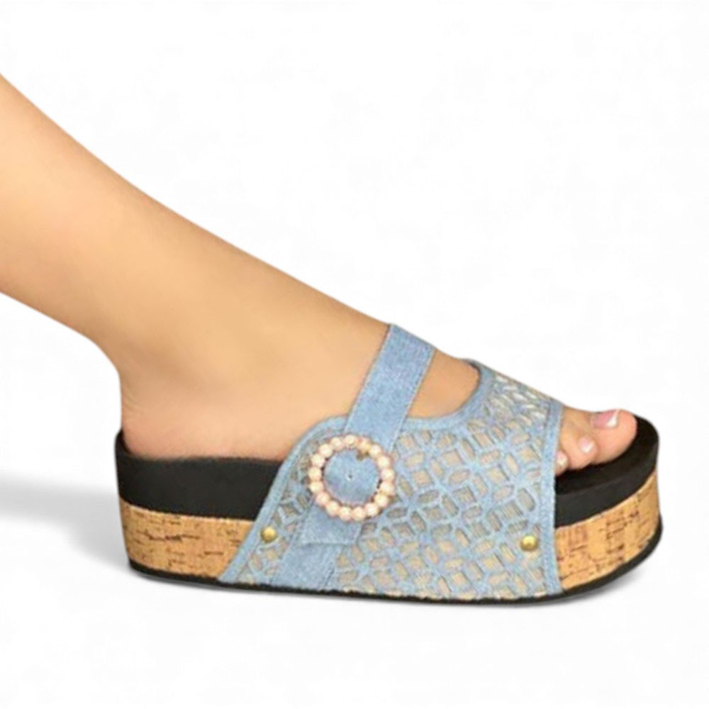 SANDALIA MUJER 1431L-50 ABL PLATAFORMA 7 COLOR CELESTE - 1