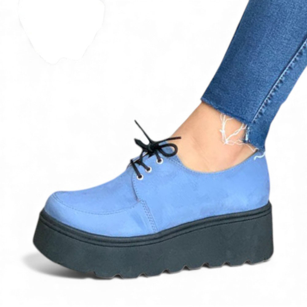 MOCASIN MUJER 1431L-50 PLATAFORMA 5 COLOR AZUL ACERO - 1