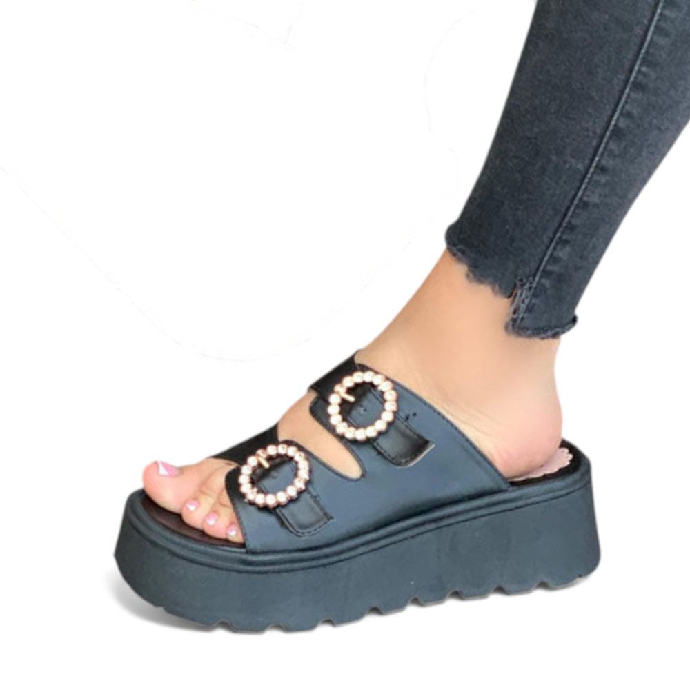 SANDALIA MUJER 1431L-50 PLATAFORMA 5 COLOR NEGRO - 1