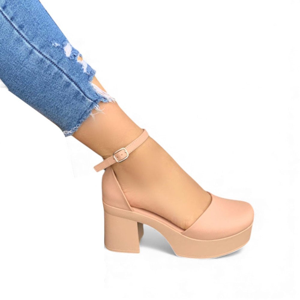 SANDALIA MUJER 1431L-60 TACO 7 COLOR PALO ROSA - 1