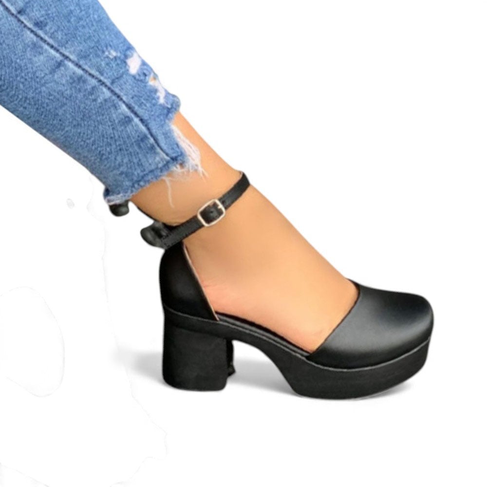 SANDALIA MUJER 1431L-60 TACO 7 COLOR NEGRO - 1
