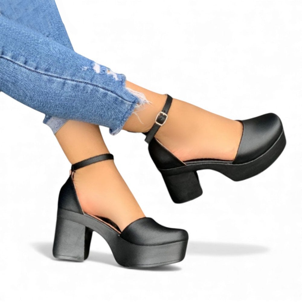 SANDALIA MUJER 1431L-60 TACO 7 COLOR NEGRO - 2