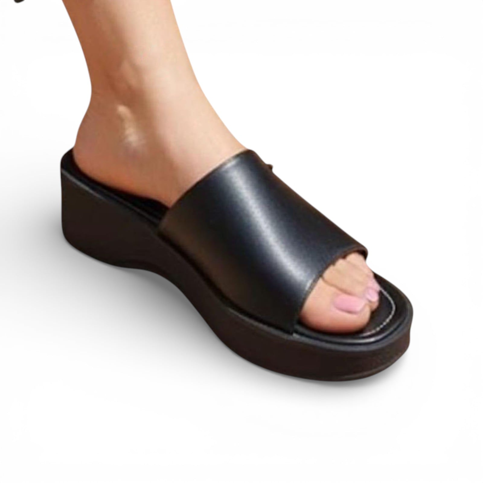 SANDALIA MUJER AMELIA 1299-50 TACO #5 COLOR NEGRO - 1