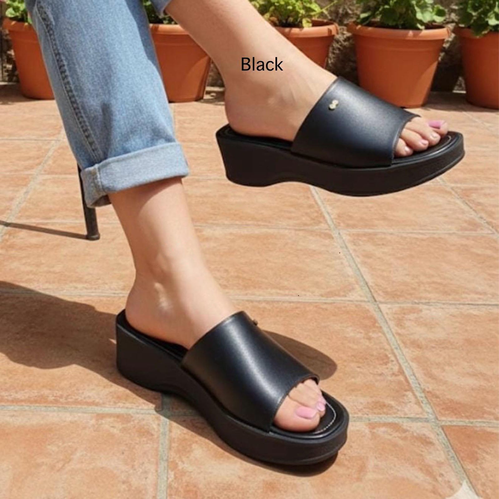 SANDALIA MUJER AMELIA 1299-50 TACO #5 COLOR NEGRO - 3