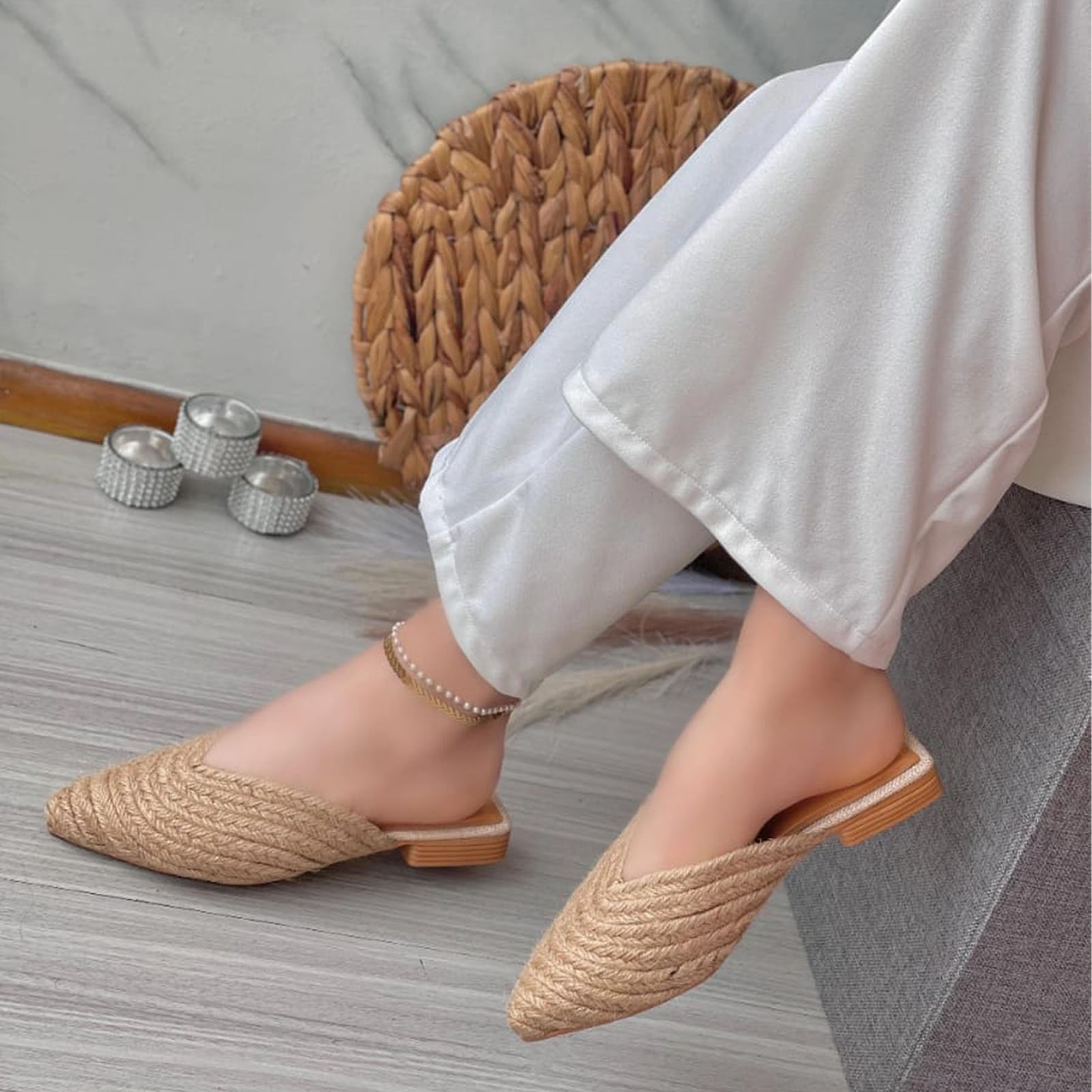 BALLERINA MUJER COCO-40 TACO 2 YUTE COLOR BEIGE - 3