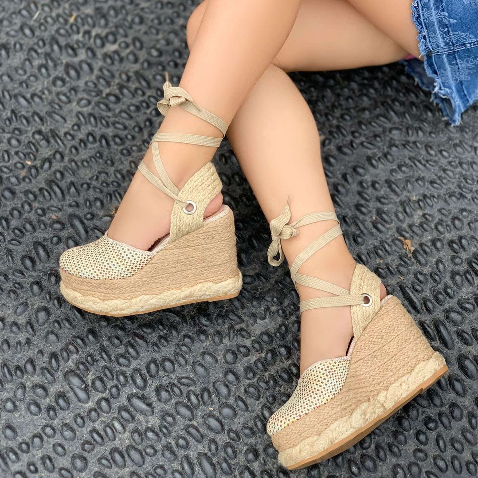 SANDALIA MUJER FORRADO YUTE X9 2086L-62 COLOR BEIGE - 2