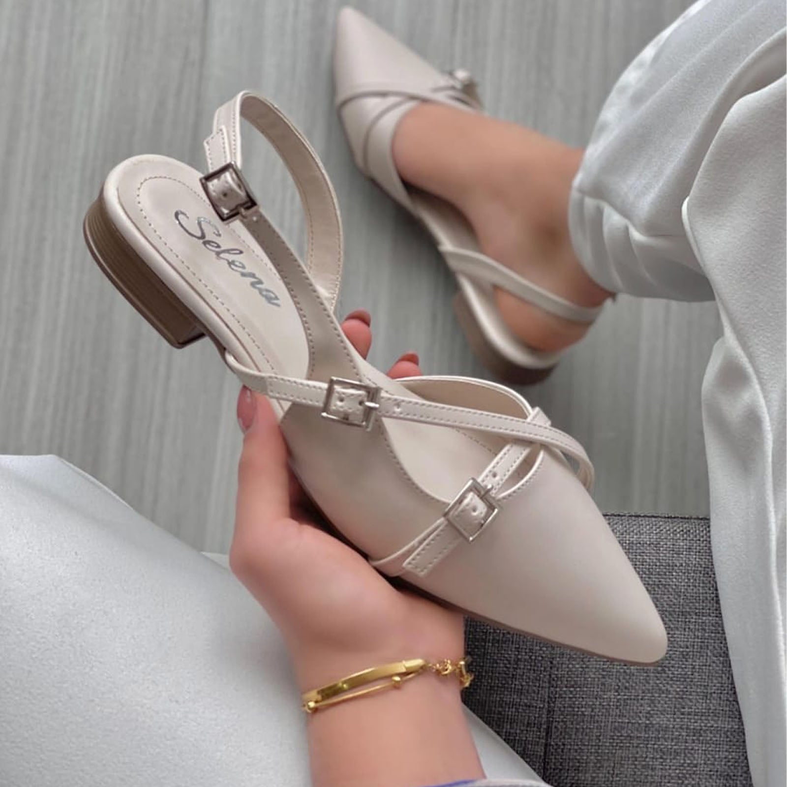 BALLERINA MUJER COCO-40 ANTITRANSPIRANTE TACO 2 COLOR BEIGE - 3