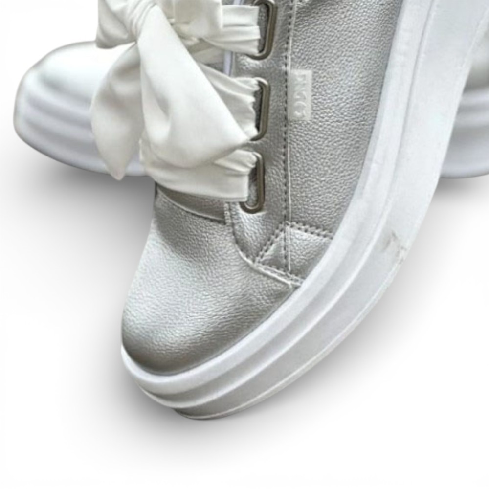 ZAPATILLA MUJER CON CINTA COCO -57 PLANTA EXPANSO TACO 3 COLOR GRIS - 2