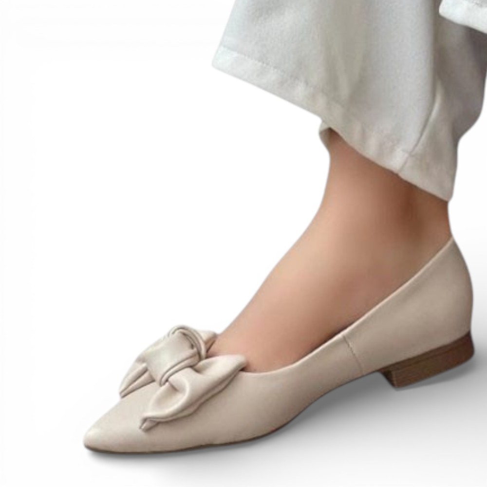BALLERINA MUJER COCO-40 MOÑO ANTITRANSPIRANTE TACO 2 COLOR HUESO - 2