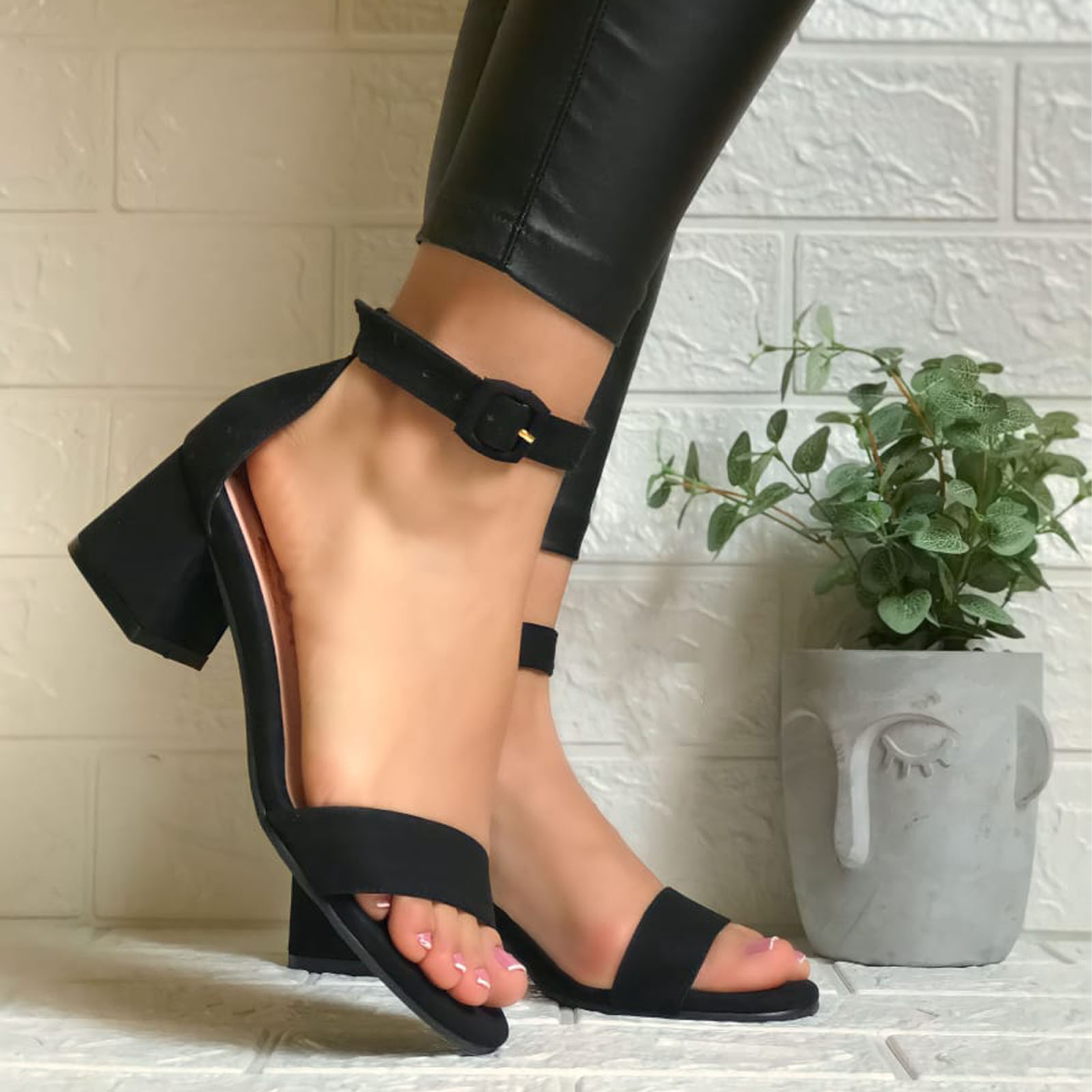 SANDALIA MUJER CLASICA TACO 5 2086L-55 COLOR NEGRO - 2
