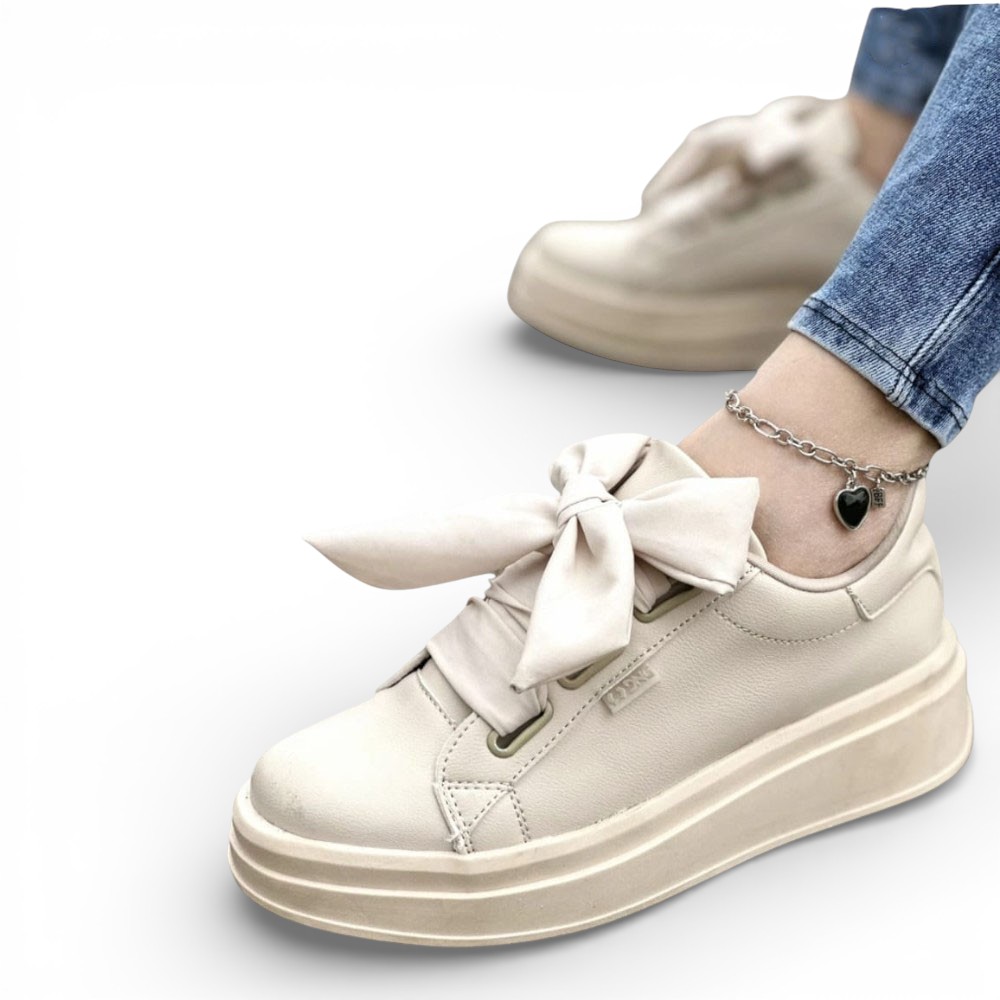 ZAPATILLA MUJER CON CINTA COCO -57 PLANTA EXPANSO TACO 3 COLOR BEIGE - 1