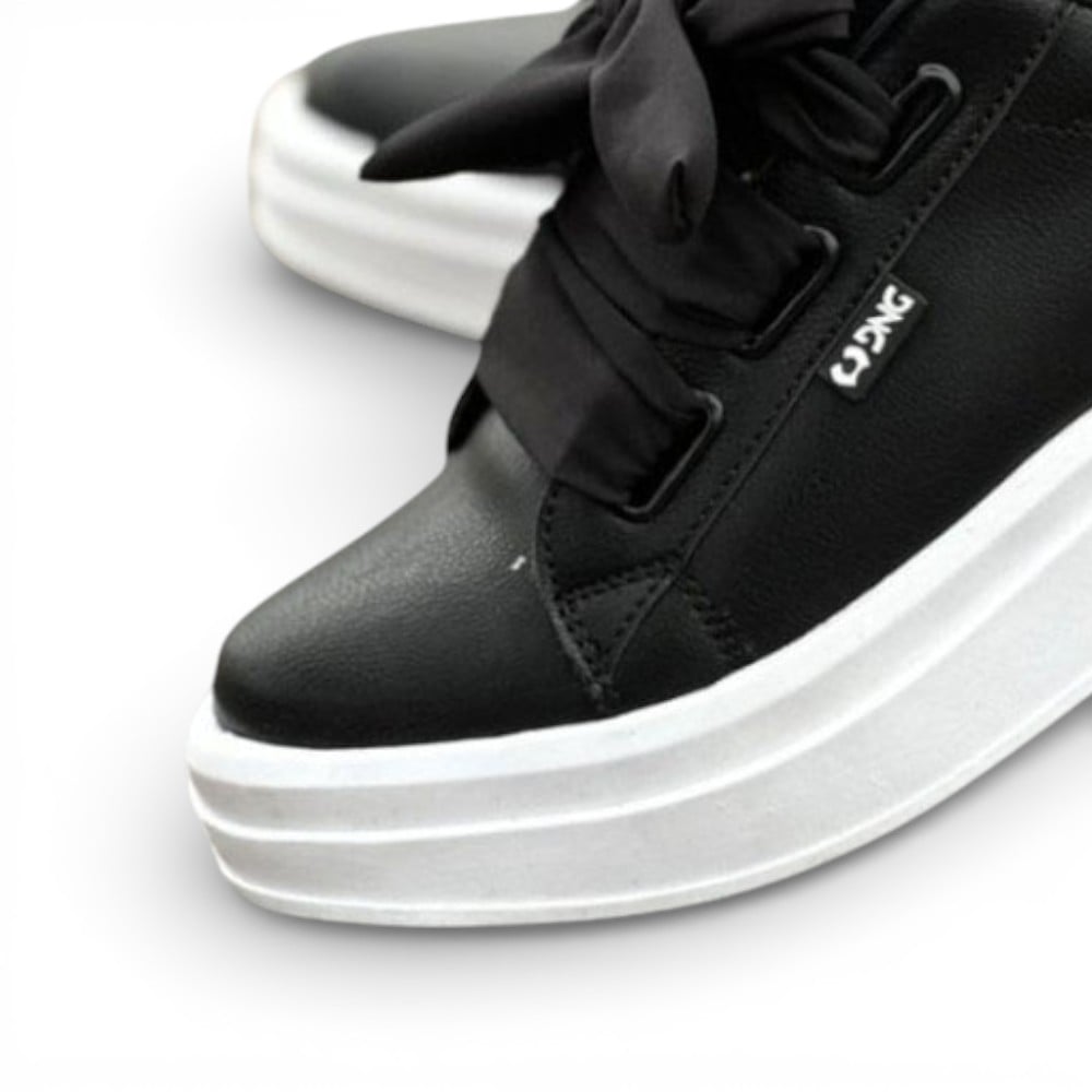 ZAPATILLA MUJER CON CINTA COCO -57 PLANTA EXPANSO TACO 3 COLOR NEGRO - 2