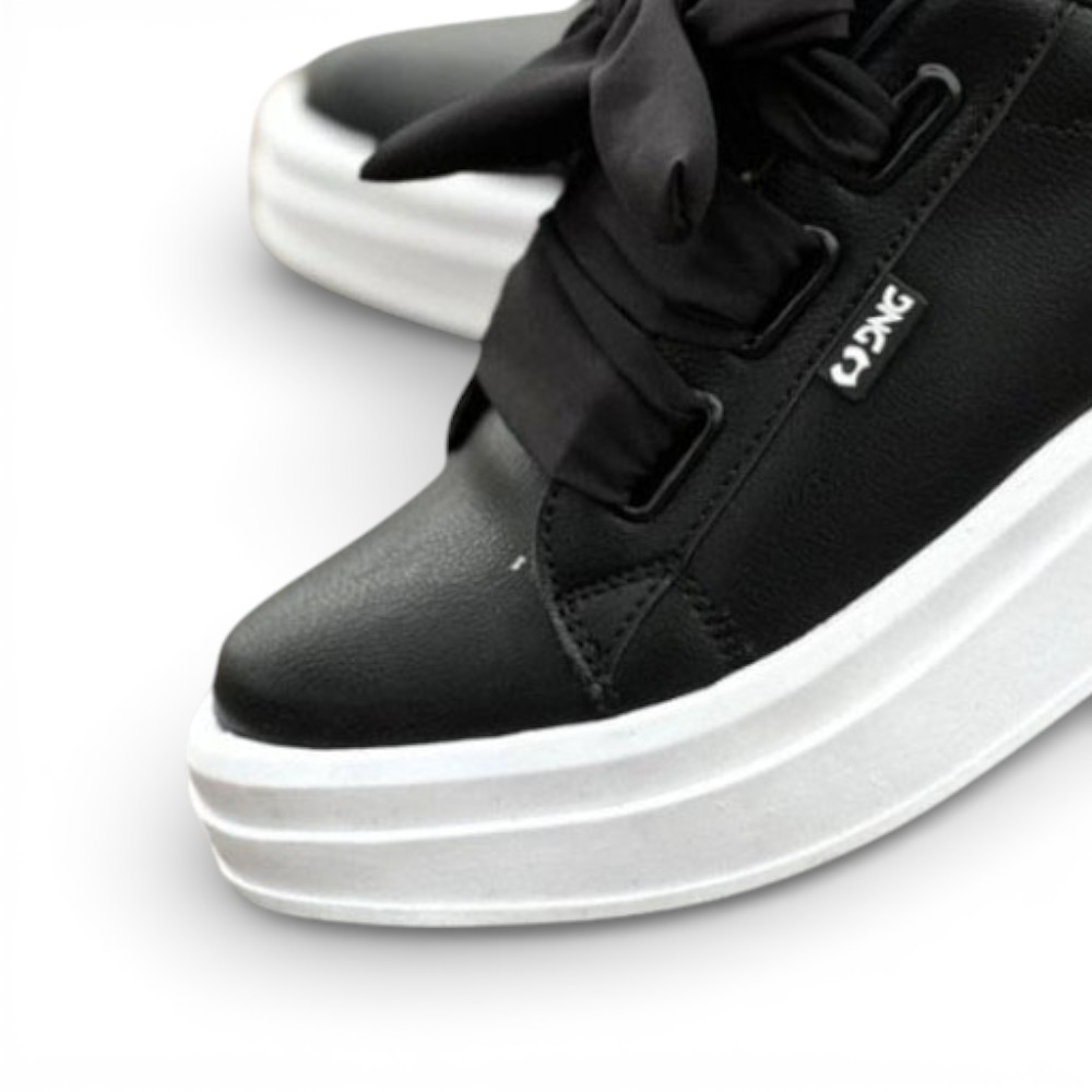 ZAPATILLA MUJER CON CINTA COCO -57 PLANTA EXPANSO TACO 3 COLOR NEGRO - 2
