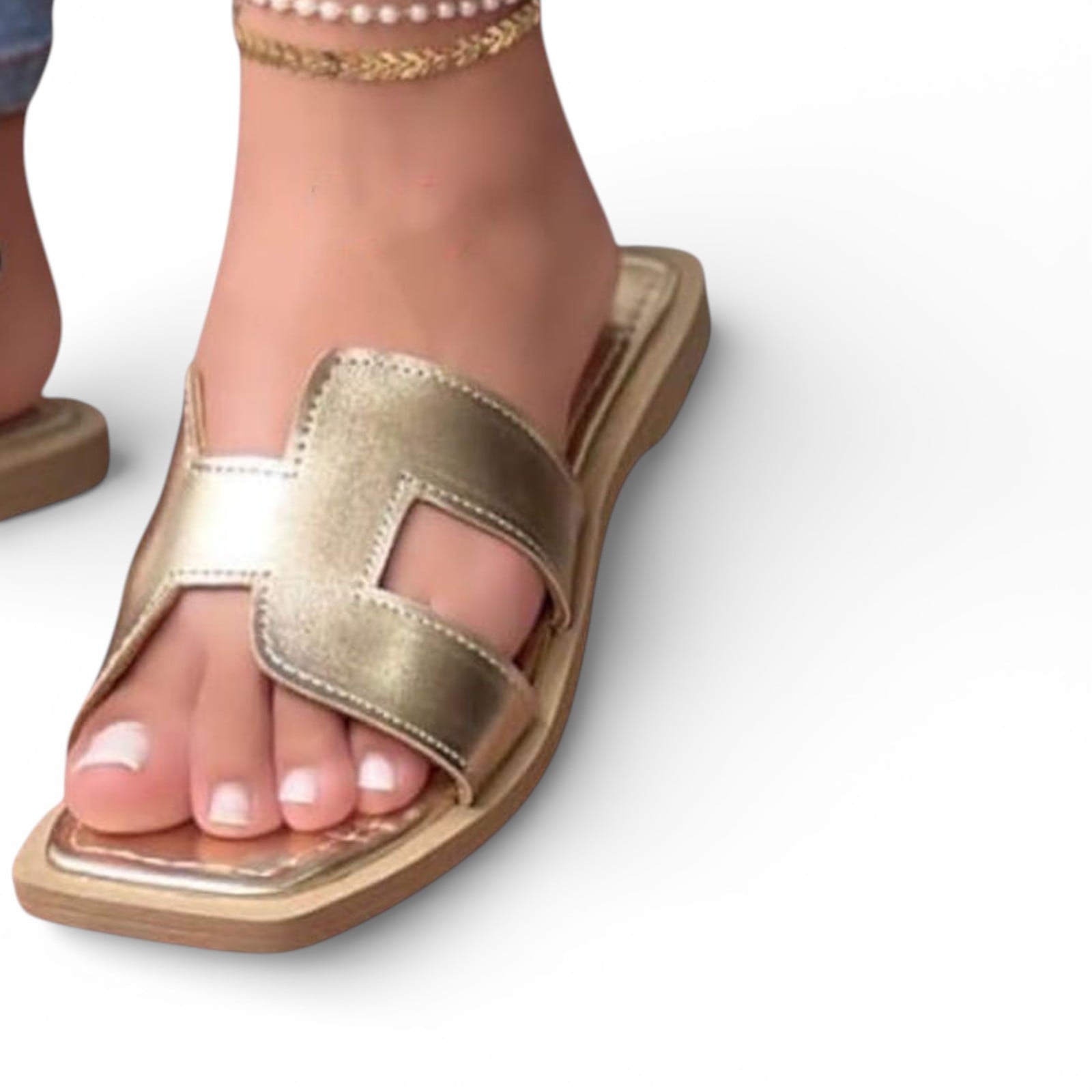 SANDALIA MUJER HH VERANO 1299 -35 COLOR DORADO - 1