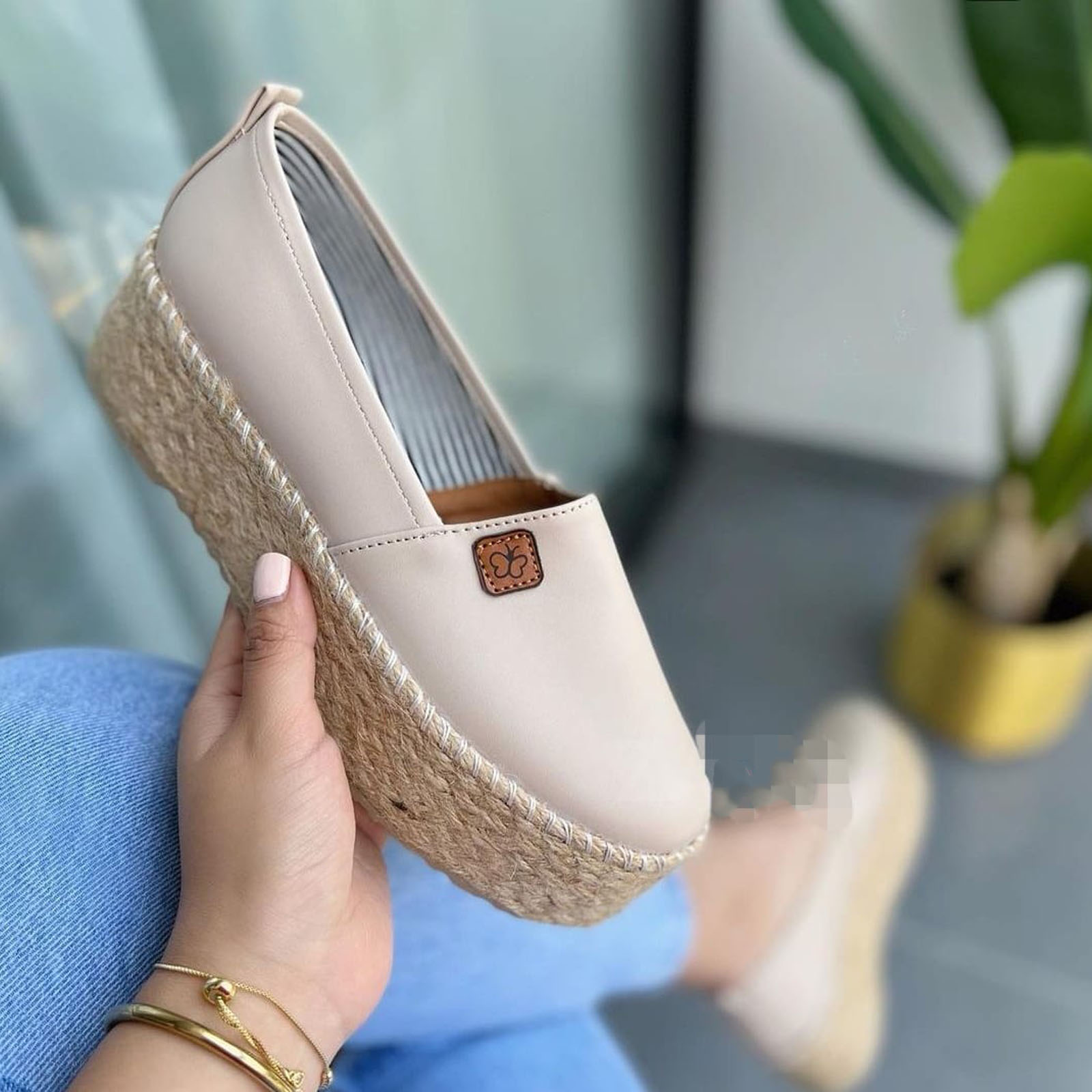 ALPARGATA MUJER 1299-50 PLATAFORMA 5 YUTE COLOR NUDE - 3