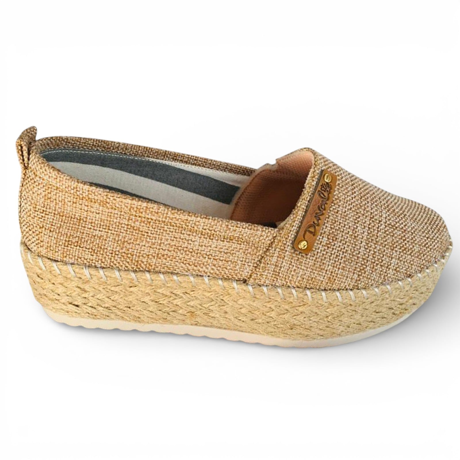 ALPARGATA MUJER 1299-50 TELA PLATAFORMA 5 YUTE COLOR COCOA - 1