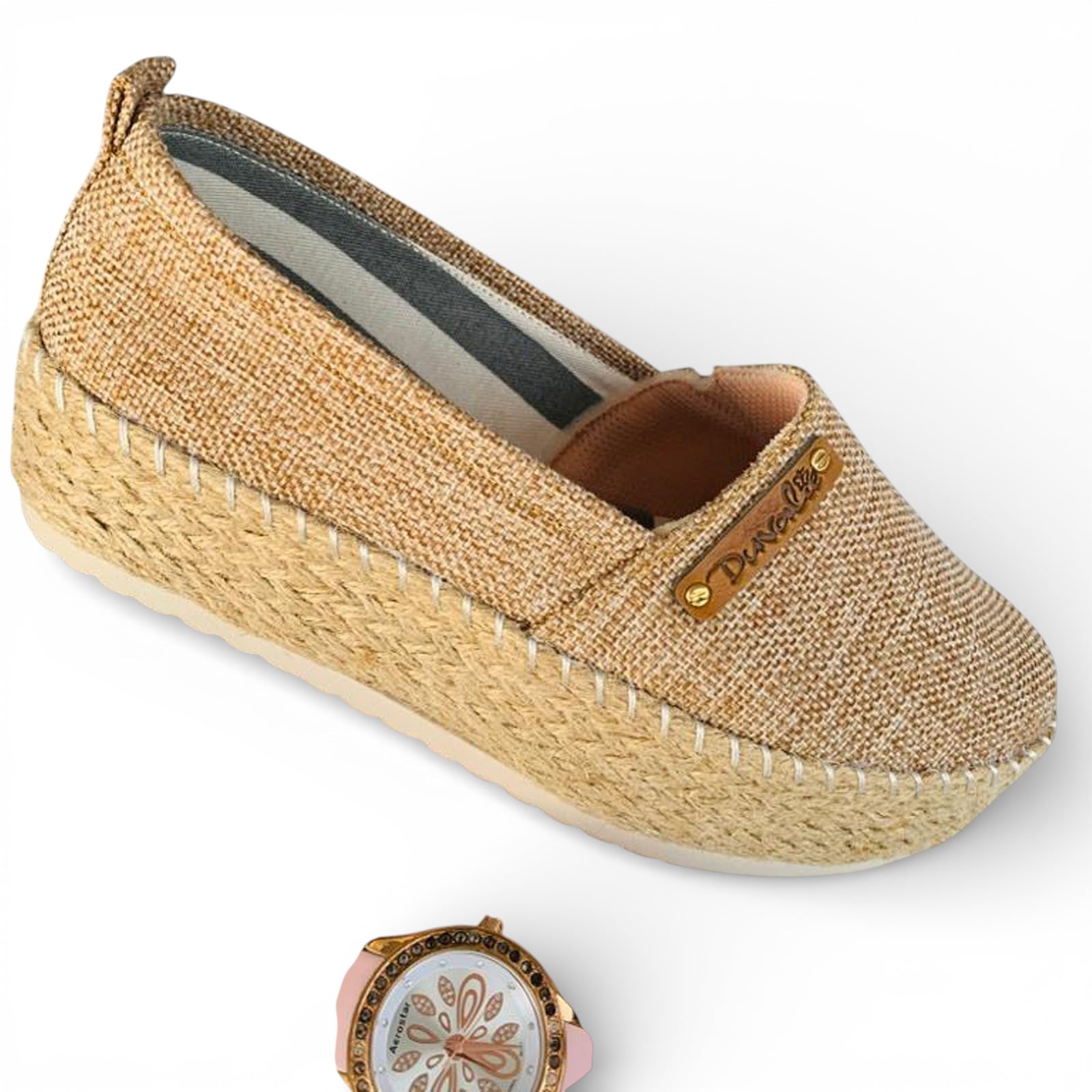 ALPARGATA MUJER 1299-50 TELA PLATAFORMA 5 YUTE COLOR COCOA - 2