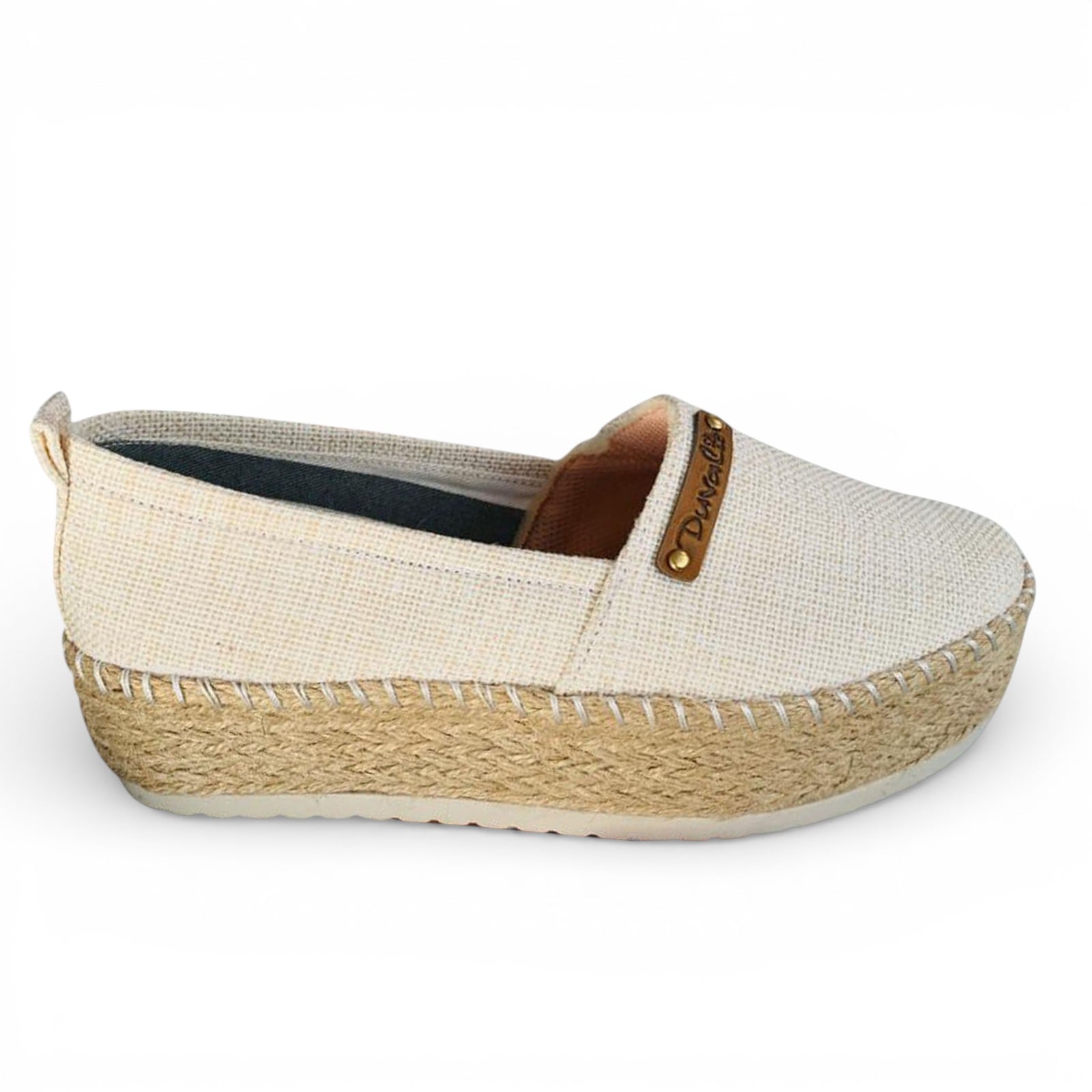 ALPARGATA MUJER 1299-50 TELA PLATAFORMA 5 YUTE COLOR HUESO - 1