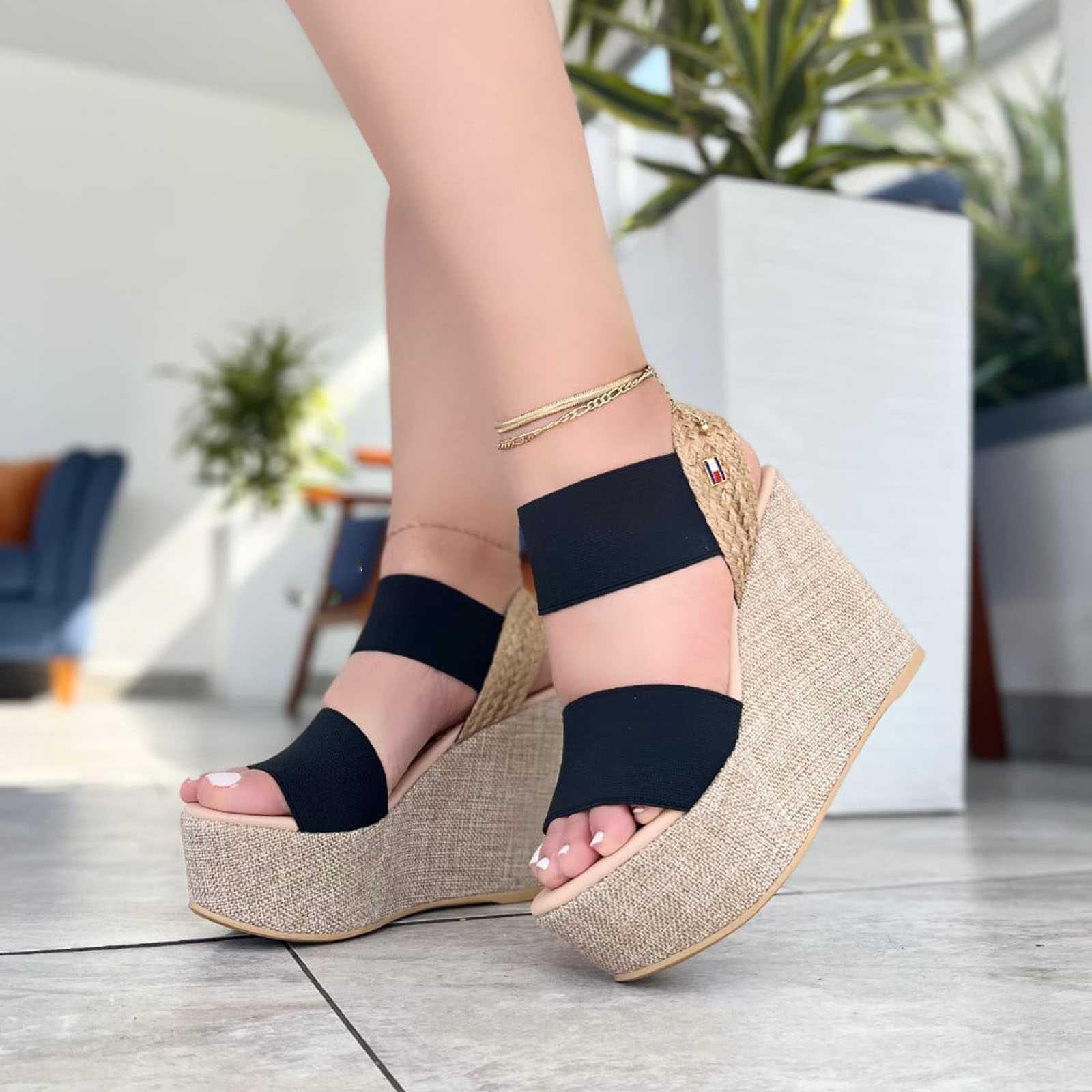 SANDALIA MUJER LIGA X9 2086L-55 COLOR NEGRO NEGRO - 2