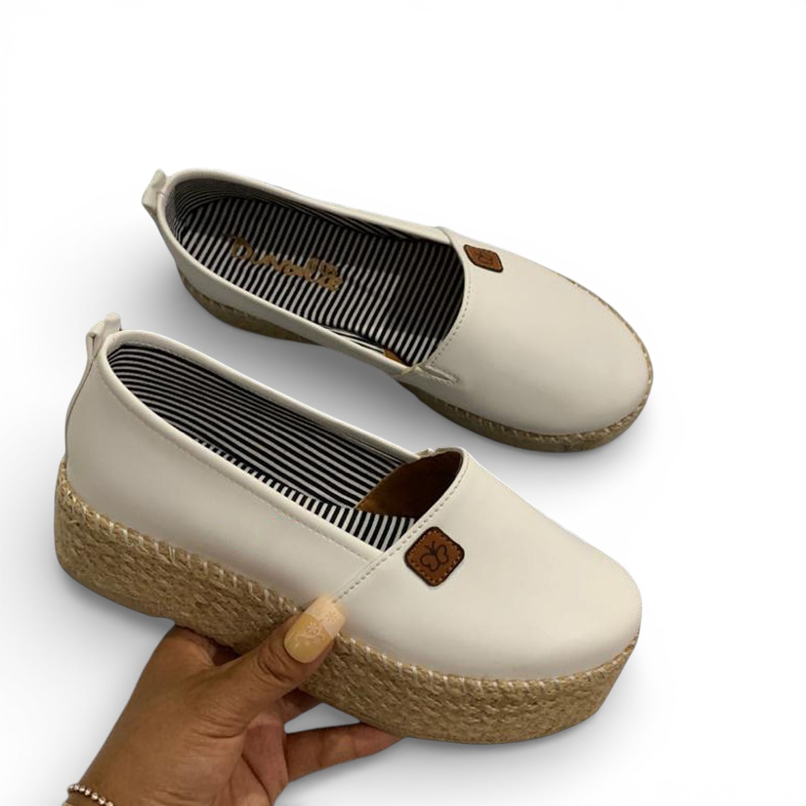 ALPARGATA MUJER 1299-50 PLATAFORMA 5 YUTE COLOR BLANCO - 2