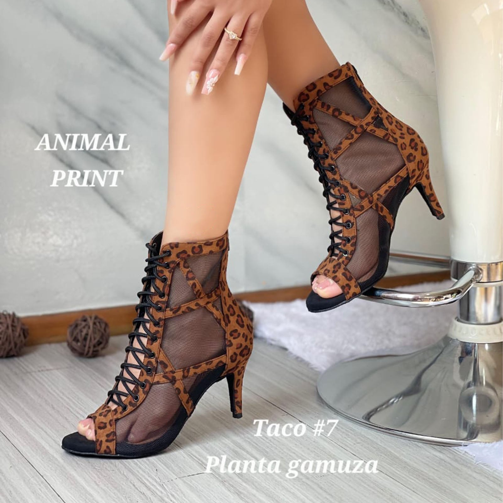 BOTIN MUJER HELLS PARA BAILE 1299-85 MALLA TACO 7 COLOR MULTICOLOR - 3