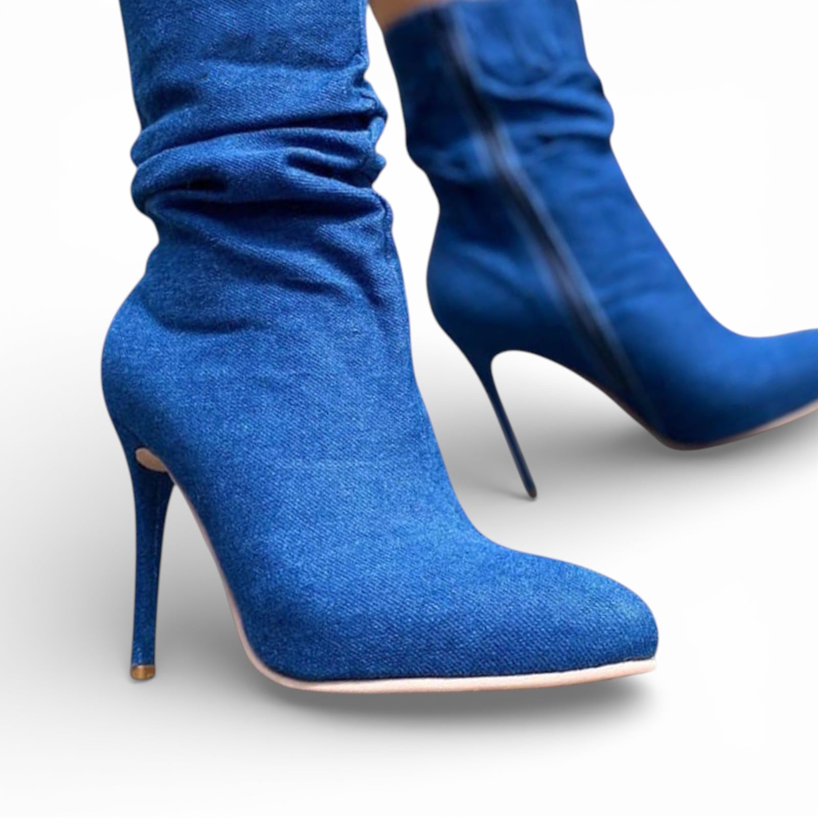 BOTIN MUJER CORRUGADO 1299 - 68 AGUJA TACO #9 COLOR JEAN - 1