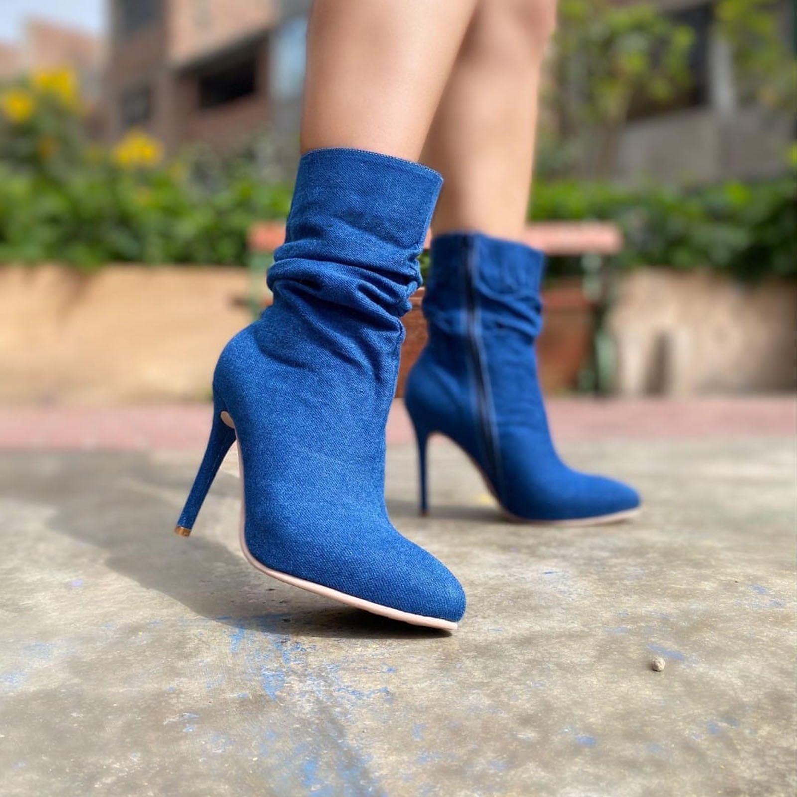 BOTIN MUJER CORRUGADO 1299 - 68 AGUJA TACO #9 COLOR JEAN - 3