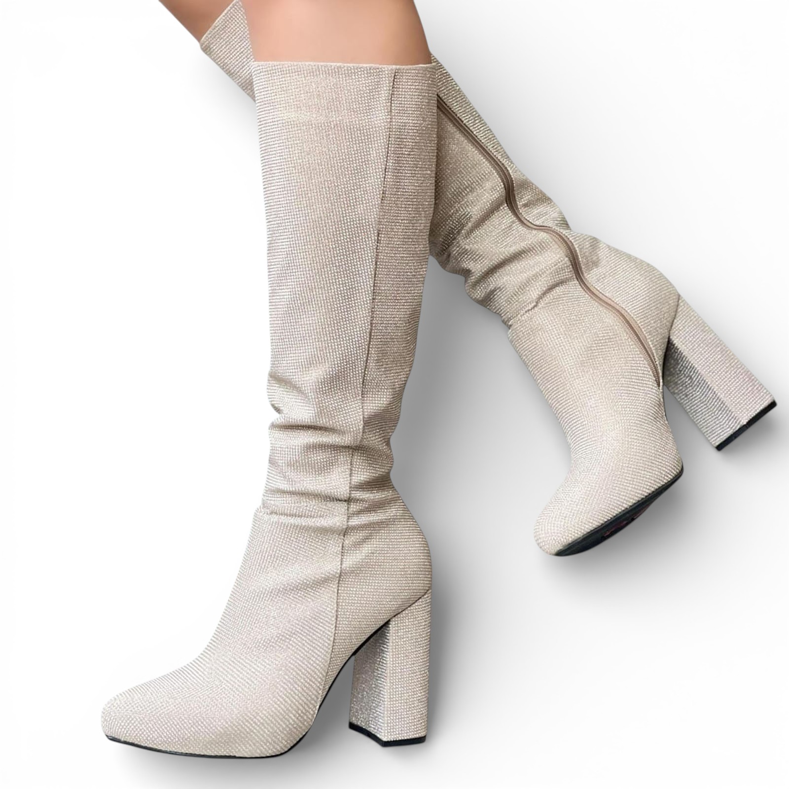 BOTA MUJER 1299-90 TEXTURA TACO #9 COLOR BRONCE - 2