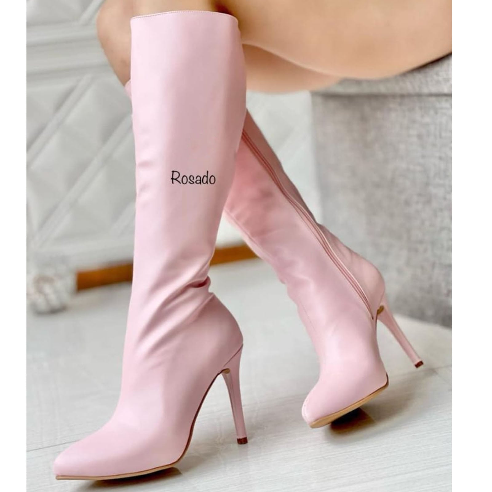 BOTAS LEONA 1299 - 95 TACO AGUJA #9 COLOR ROSADO - 3