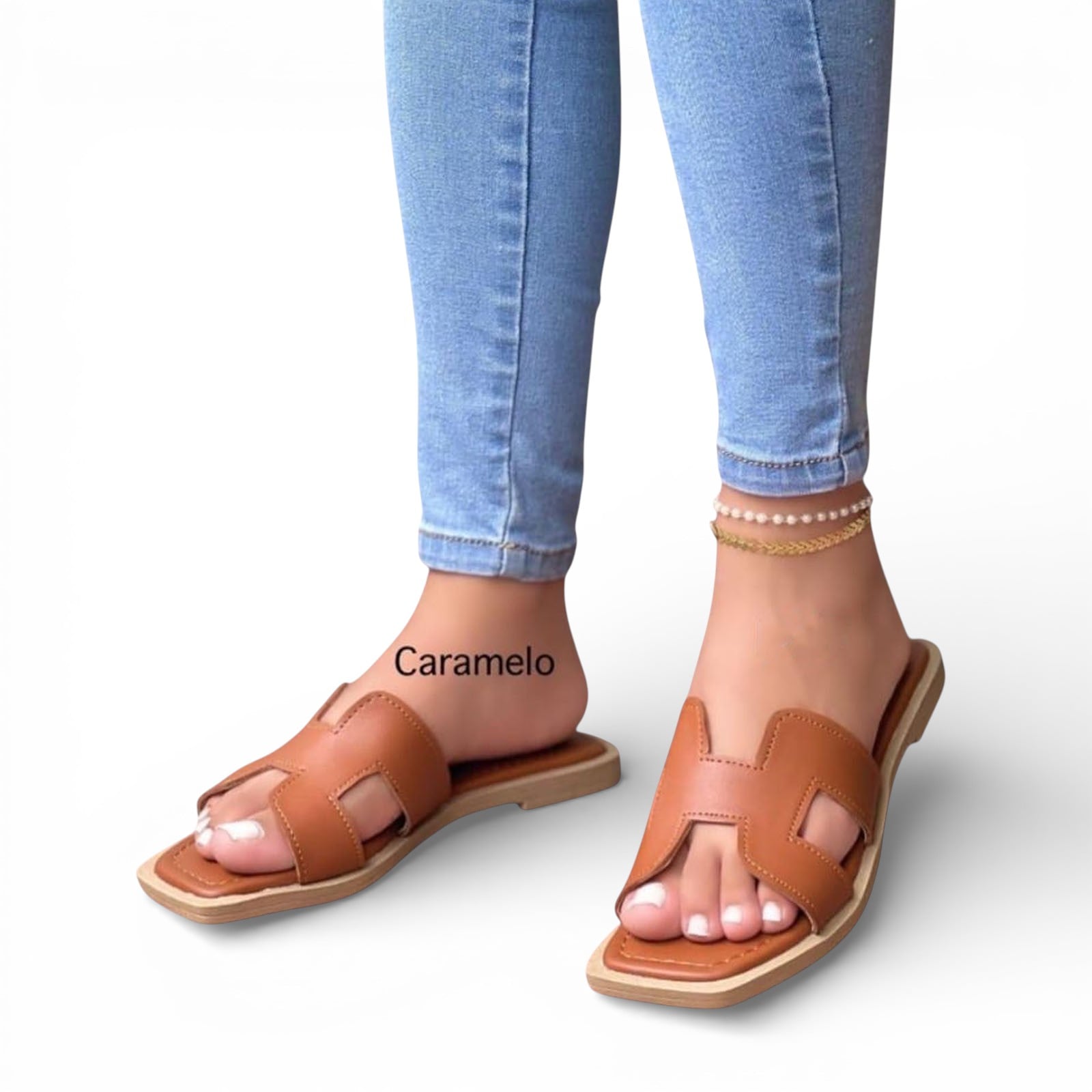 SANDALIA MUJER HH VERANO 1299 -35 COLOR CARAMELO - 2