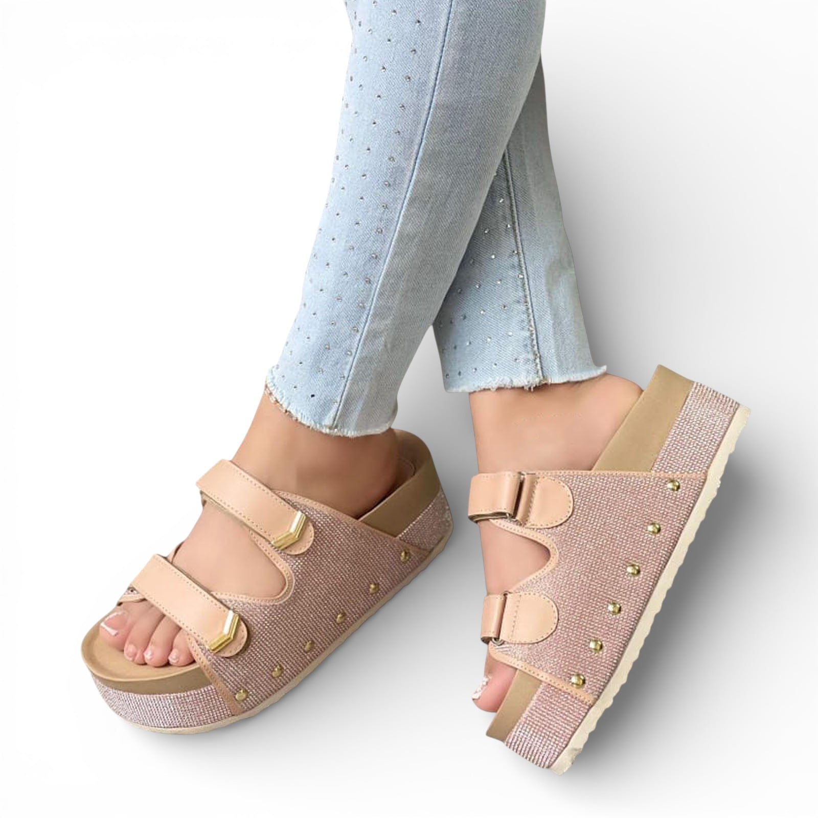 SANDALIA SUECO MUJER PLATAFORMA #5 1299-55 COLOR NUDE - 2