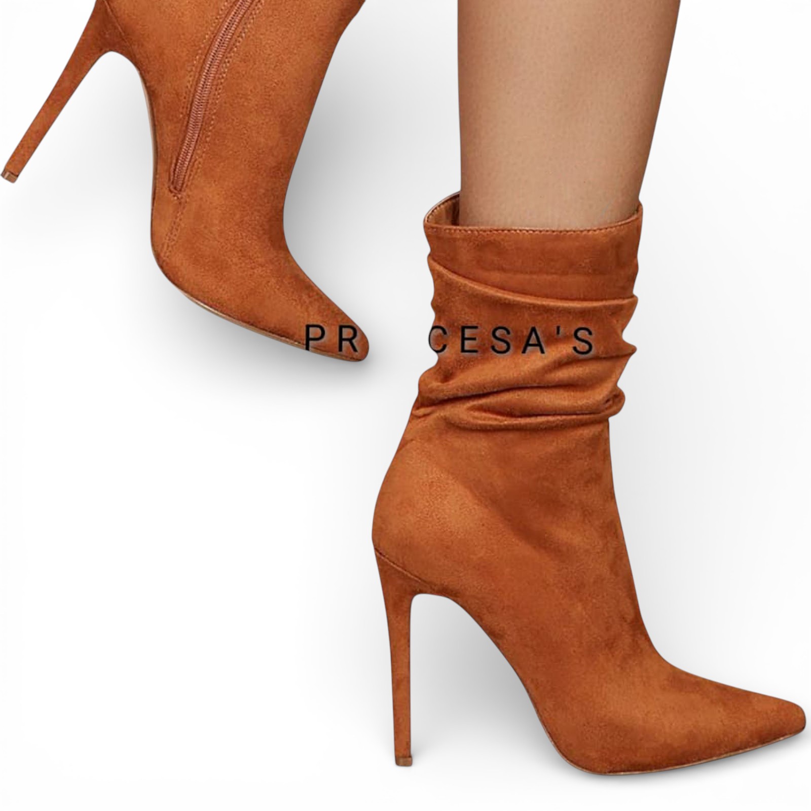 BOTIN MUJER CORRUGADO 1299 - 68 AGUJA TACO #9 COLOR CAMEL - 3