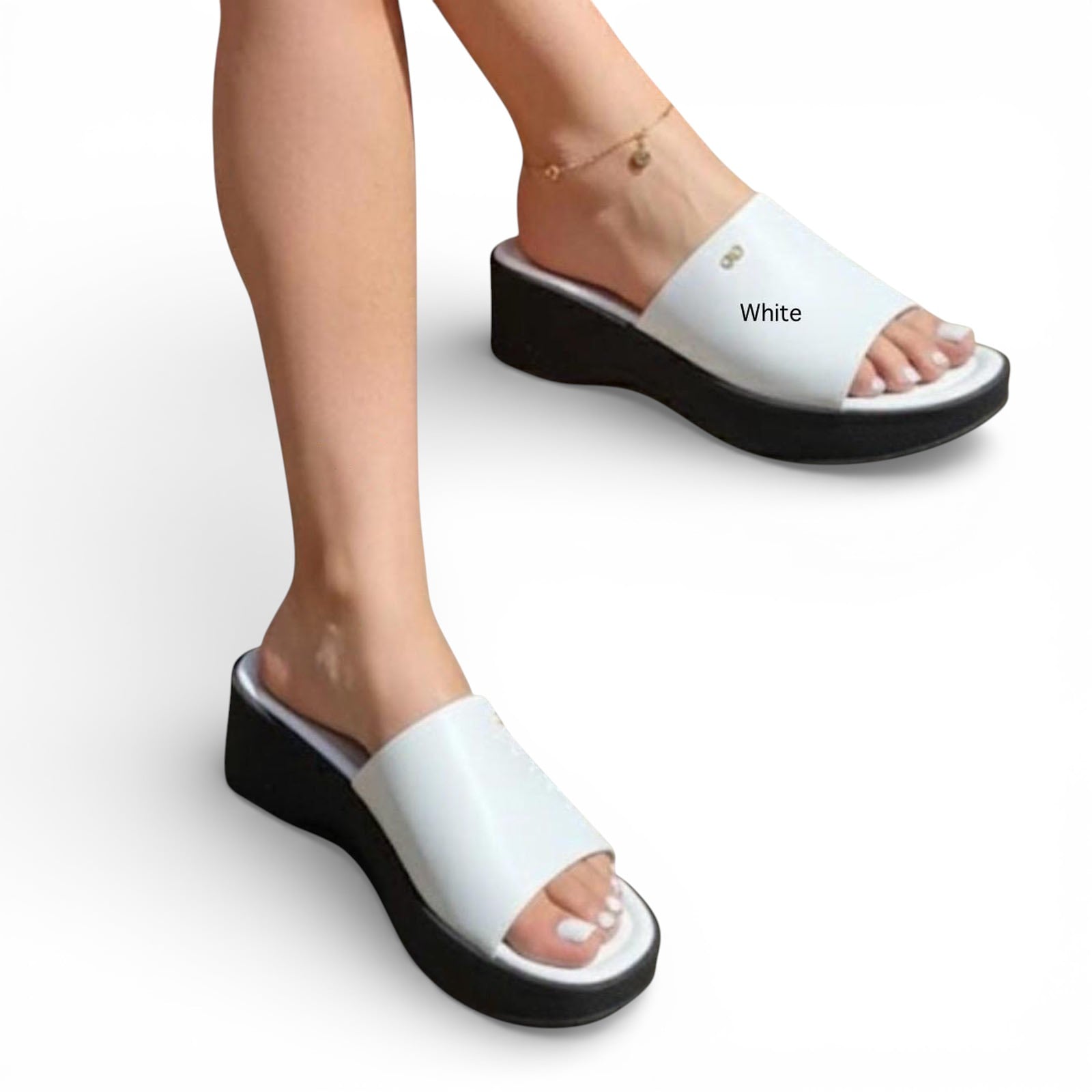 SANDALIA MUJER AMELIA 1299-50 TACO #5 COLOR BLANCO - 2