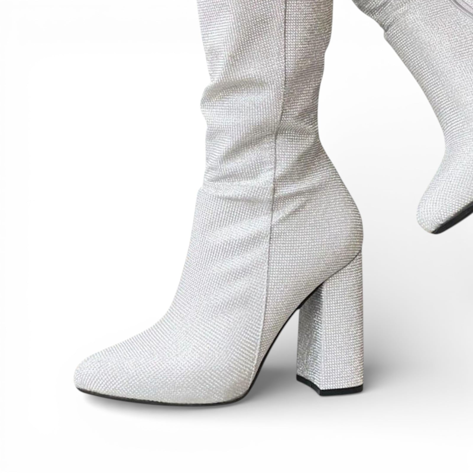 BOTA MUJER 1299-90 TEXTURA TACO #9 COLOR PLATA - 1