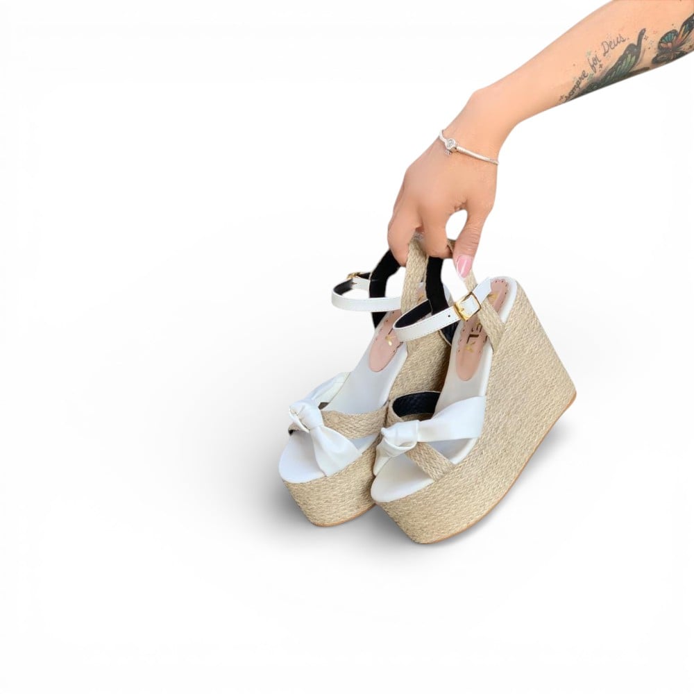 SANDALIA MUJER YUTE TACO 9 2086L-60 COLOR BLANCO - 1