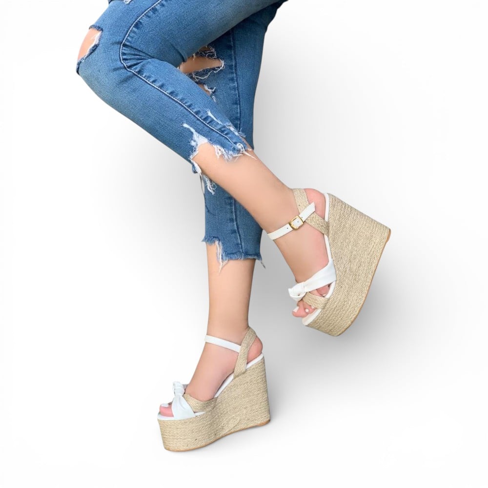 SANDALIA MUJER YUTE TACO 9 2086L-60 COLOR BLANCO - 2