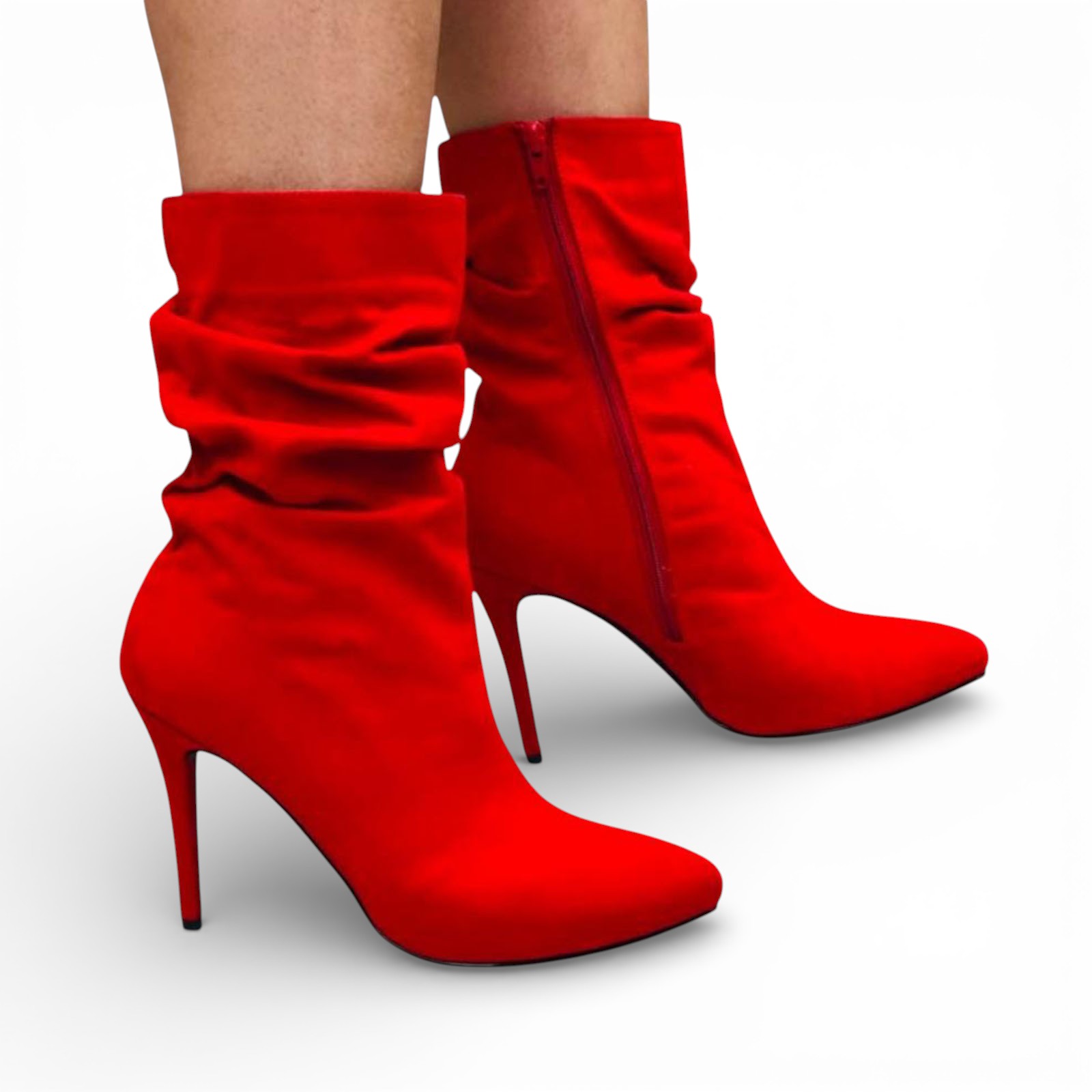 BOTIN MUJER CORRUGADO 1299 - 68 AGUJA TACO #9 COLOR ROJO - 2