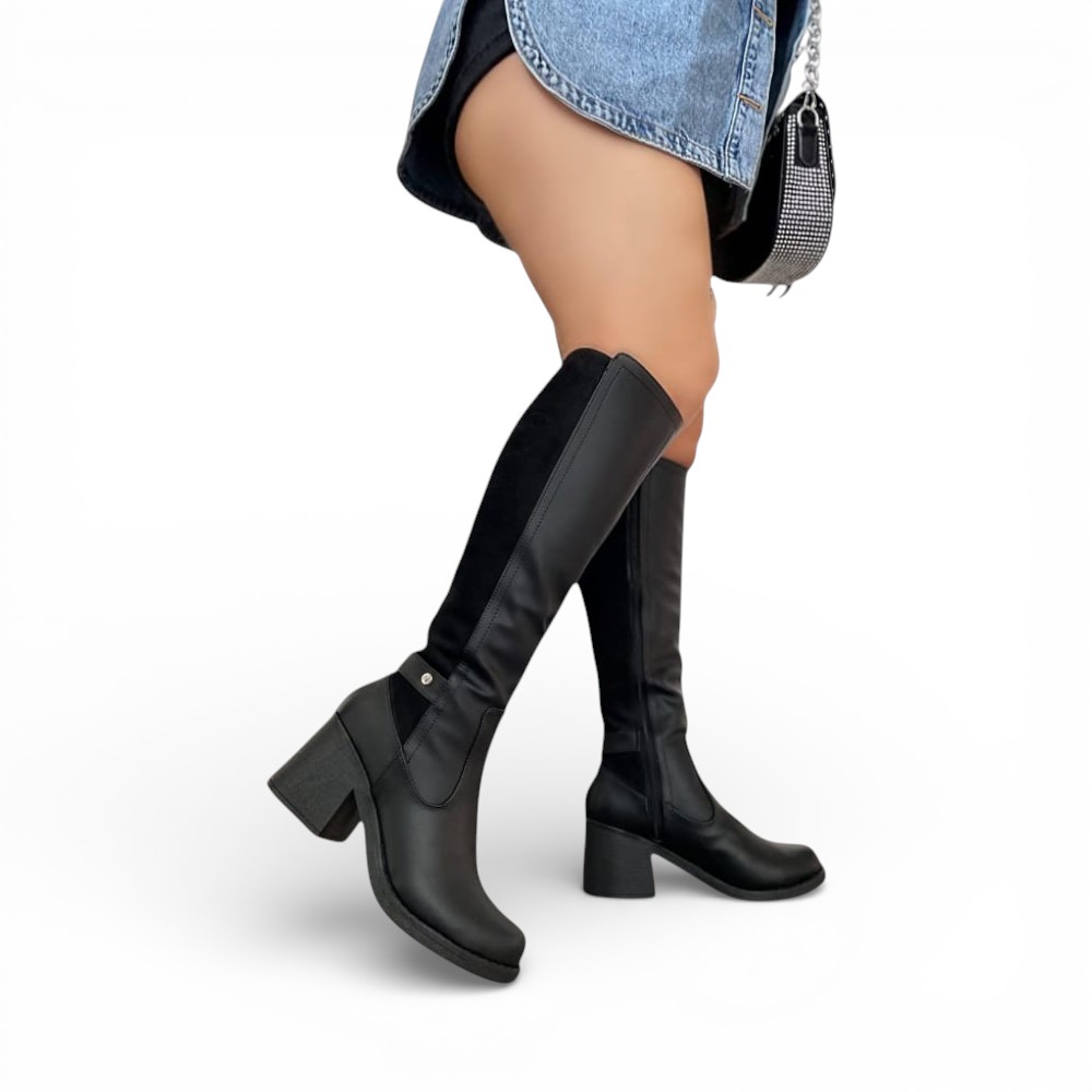 BOTA MUJER TAOC 7 INVIERNO DETALLE GAMUZA 2086L-75 COLOR NEGRO - 1