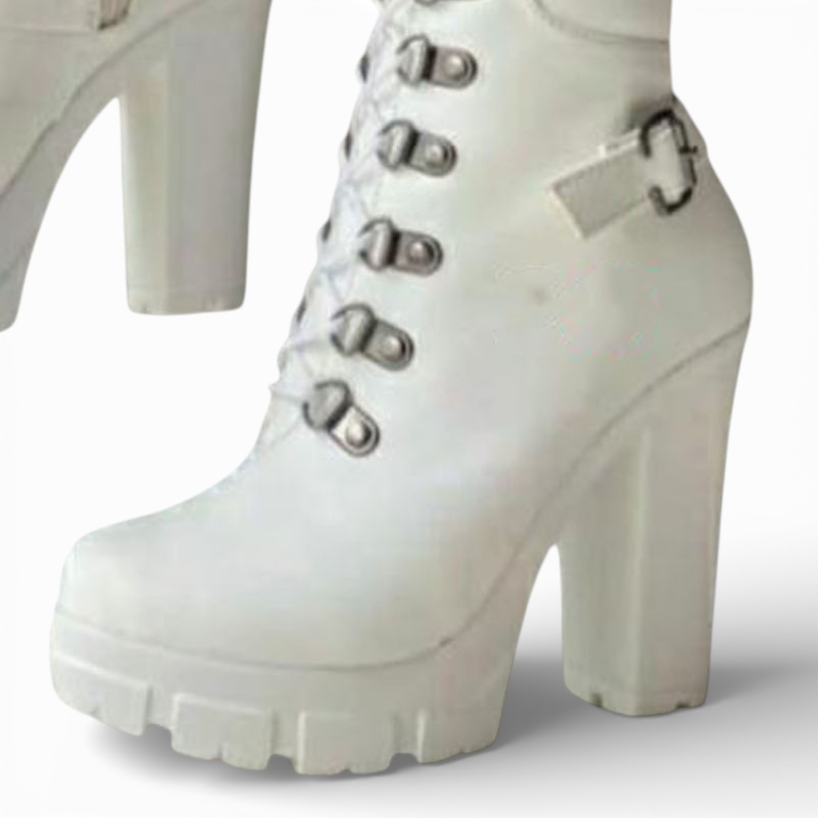 BOTIN MUJER KAMI 1299-75 TACO #9 CON PLATAFORMA #2 COLOR BLANCO - 1