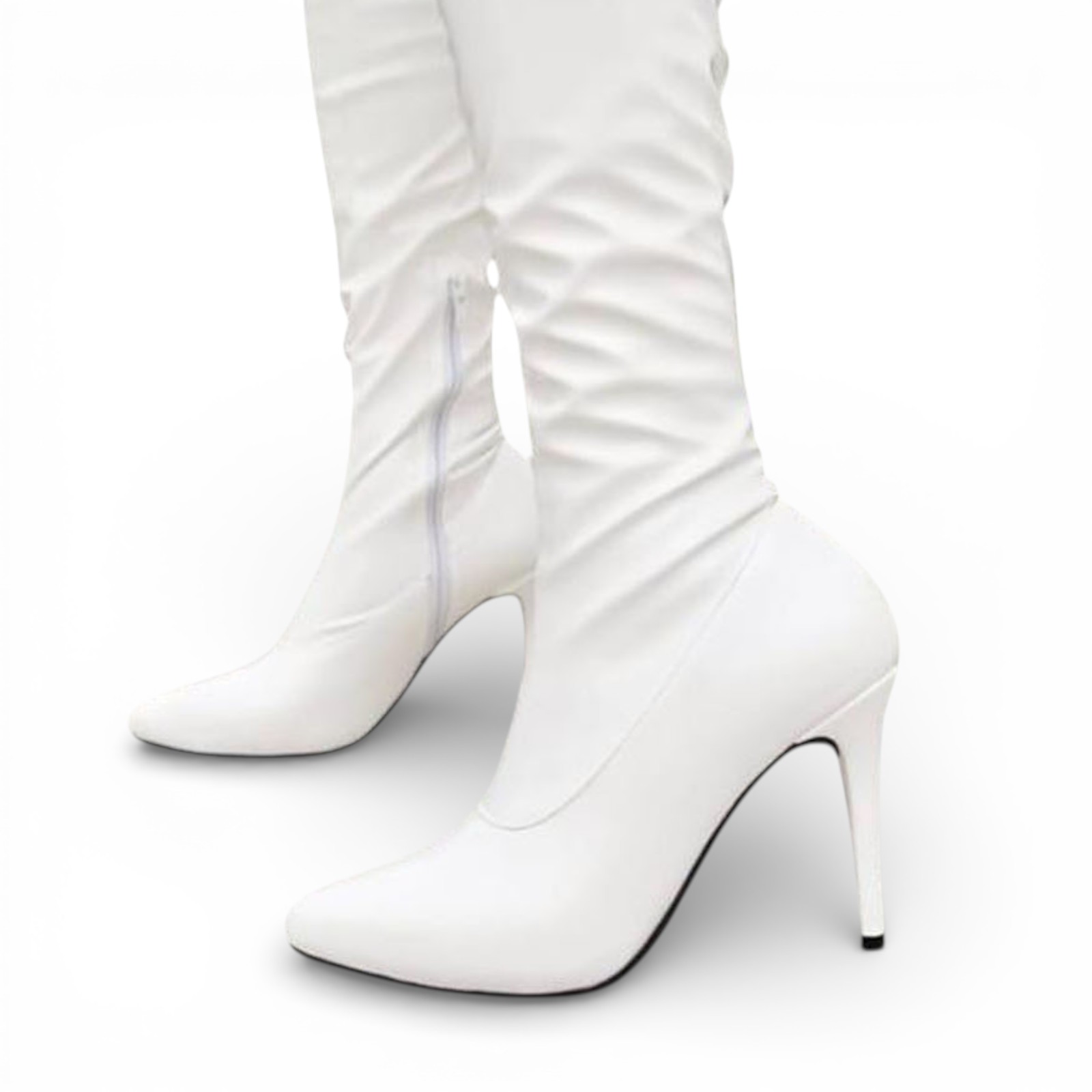 BOTA M UJER CHAROL STRECH 1299 - 99 TACO #9 COLOR BLANCO - 1