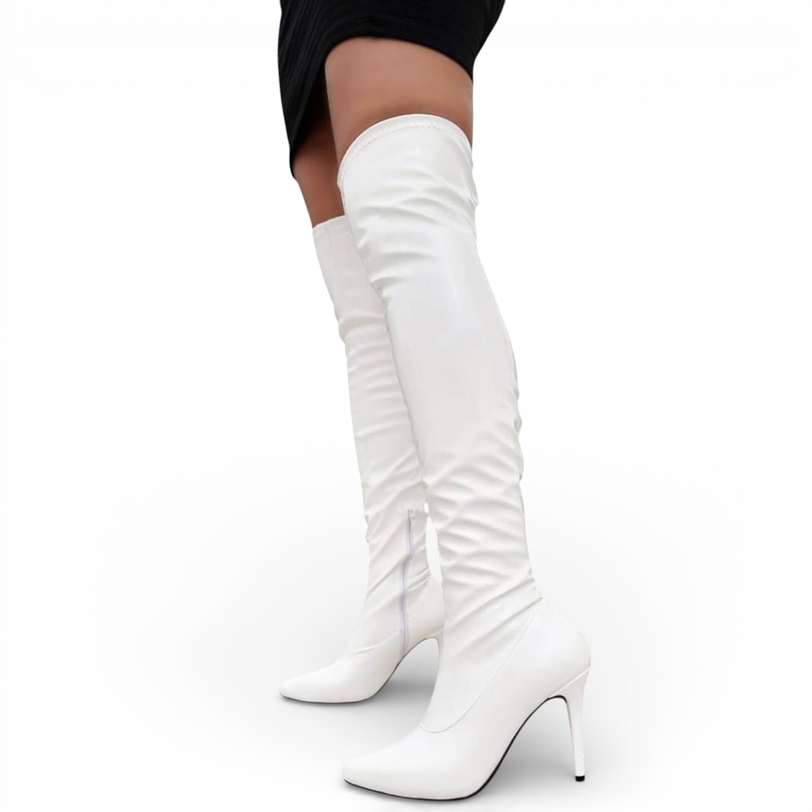 BOTA M UJER CHAROL STRECH 1299 - 99 TACO #9 COLOR BLANCO - 2