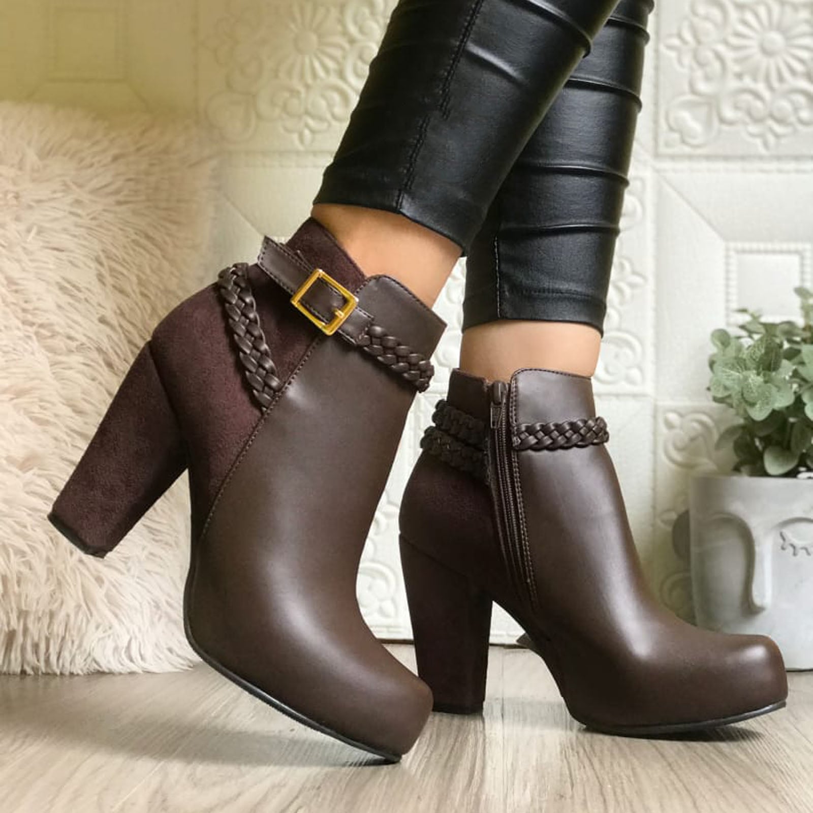 BOTIN MUJER TACO 9 TRENSA 2086L-68 COLOR MARRON - 2