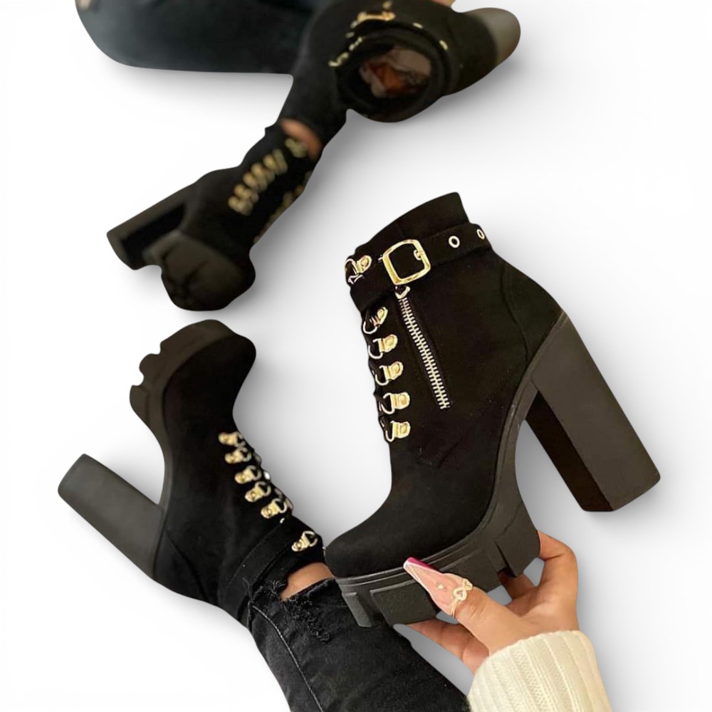 BOTIN MUJER TACO 12 DOBLE USO 2086L-70 COLOR NEGRO - 1