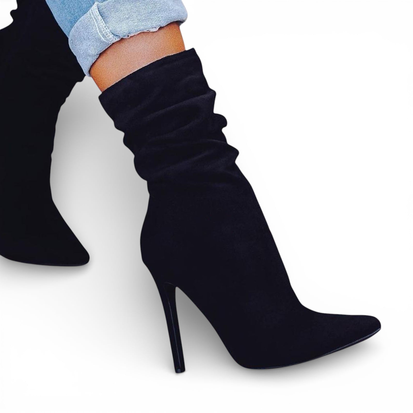 BOTIN MUJER CORRUGADO 1299 - 68 AGUJA TACO #9 COLOR NEGRO - 2