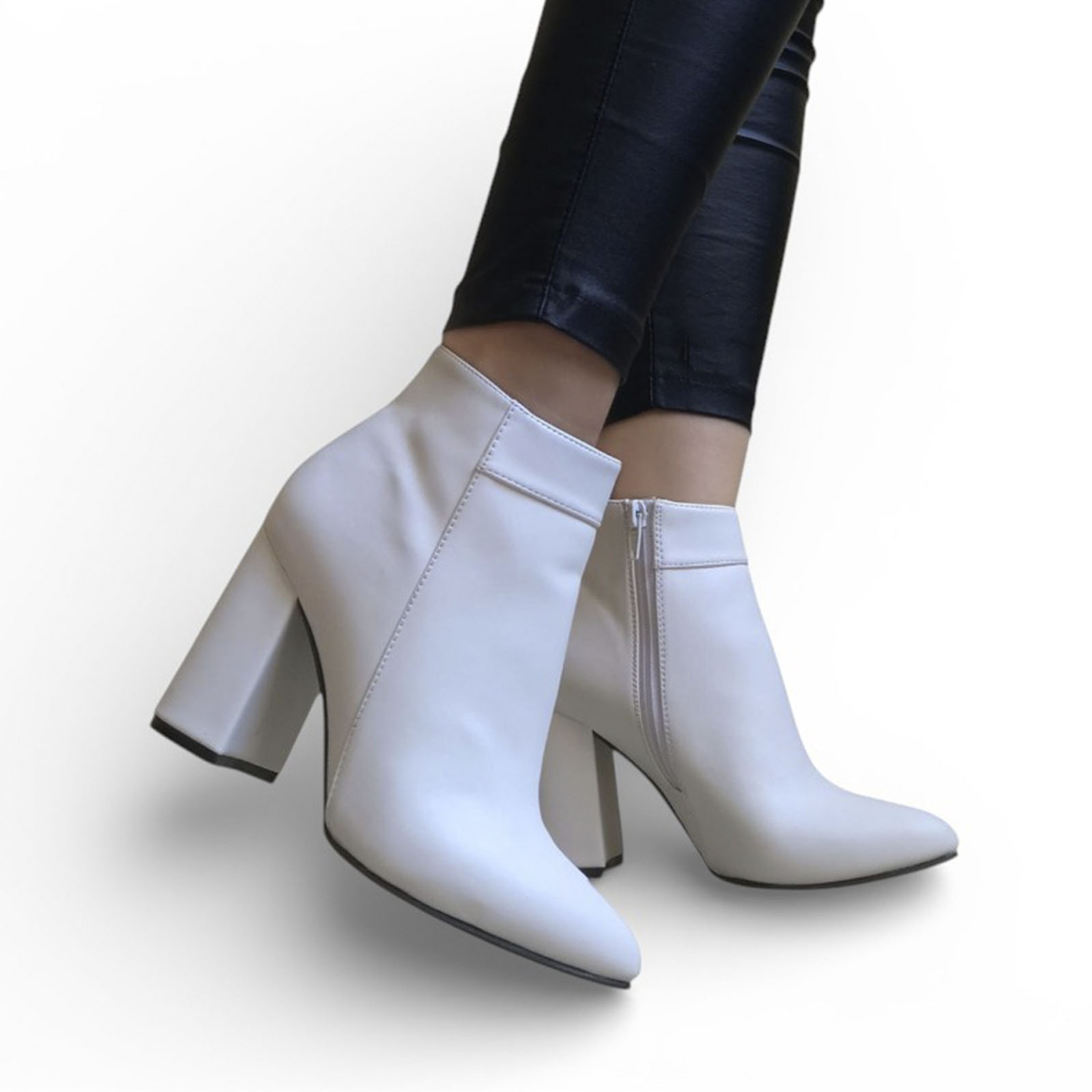 BOTIN MUJER CLASICA TACO 9 2086L-60 COLOR BLANCO - 1
