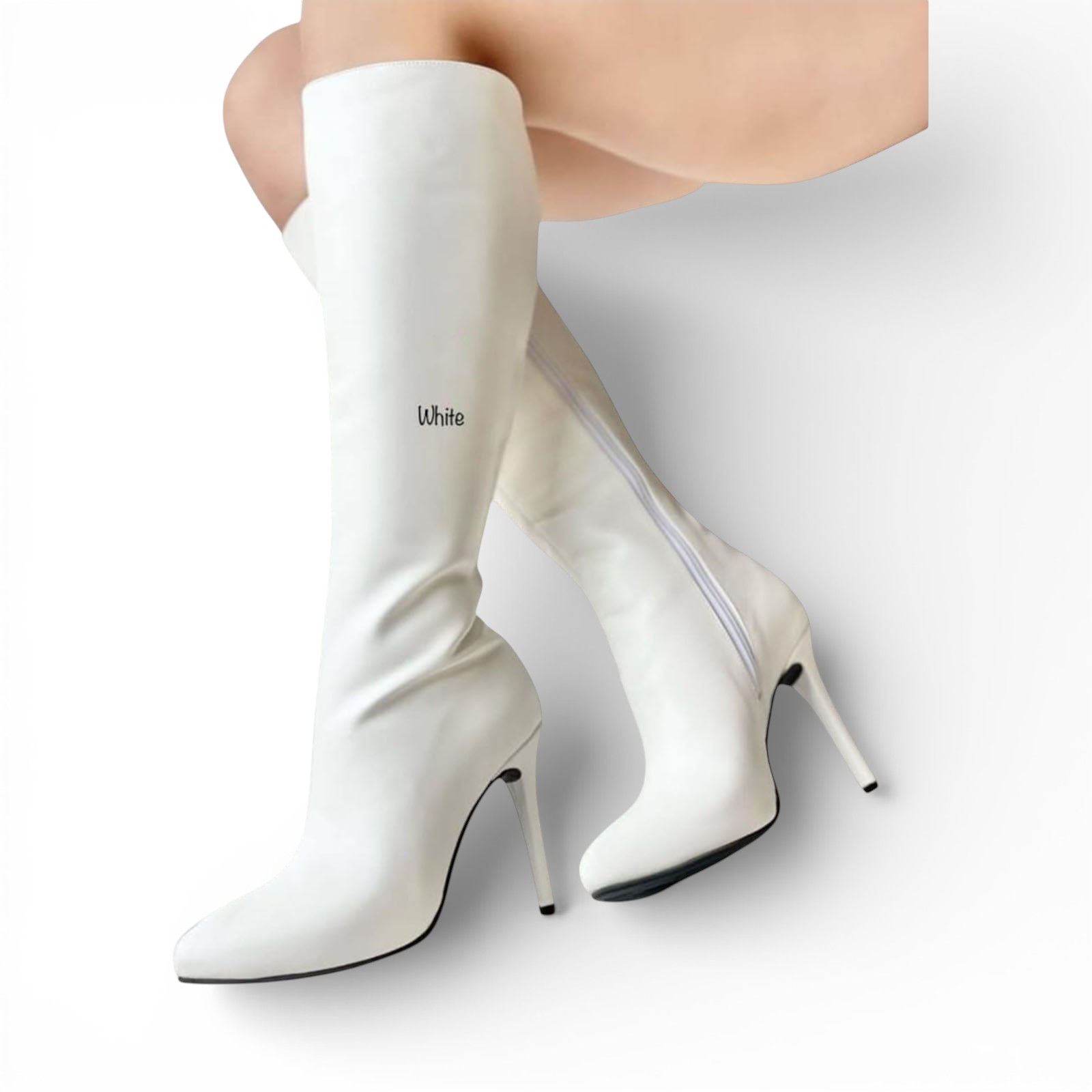 BOTAS LEONA 1299 - 95 TACO AGUJA #9 COLOR BLANCO - 2