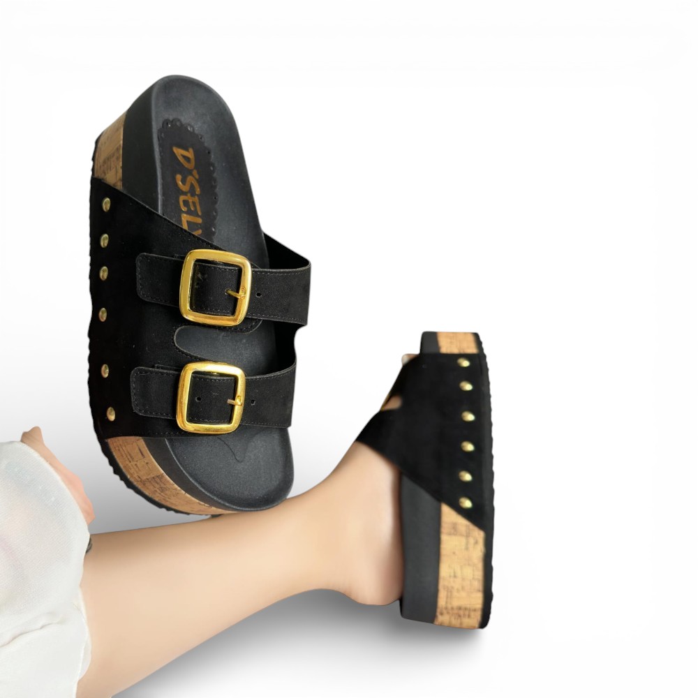 SANDALIA MUJER PLATAFORMA 5 2086L-50 COLOR NEGRO - 1