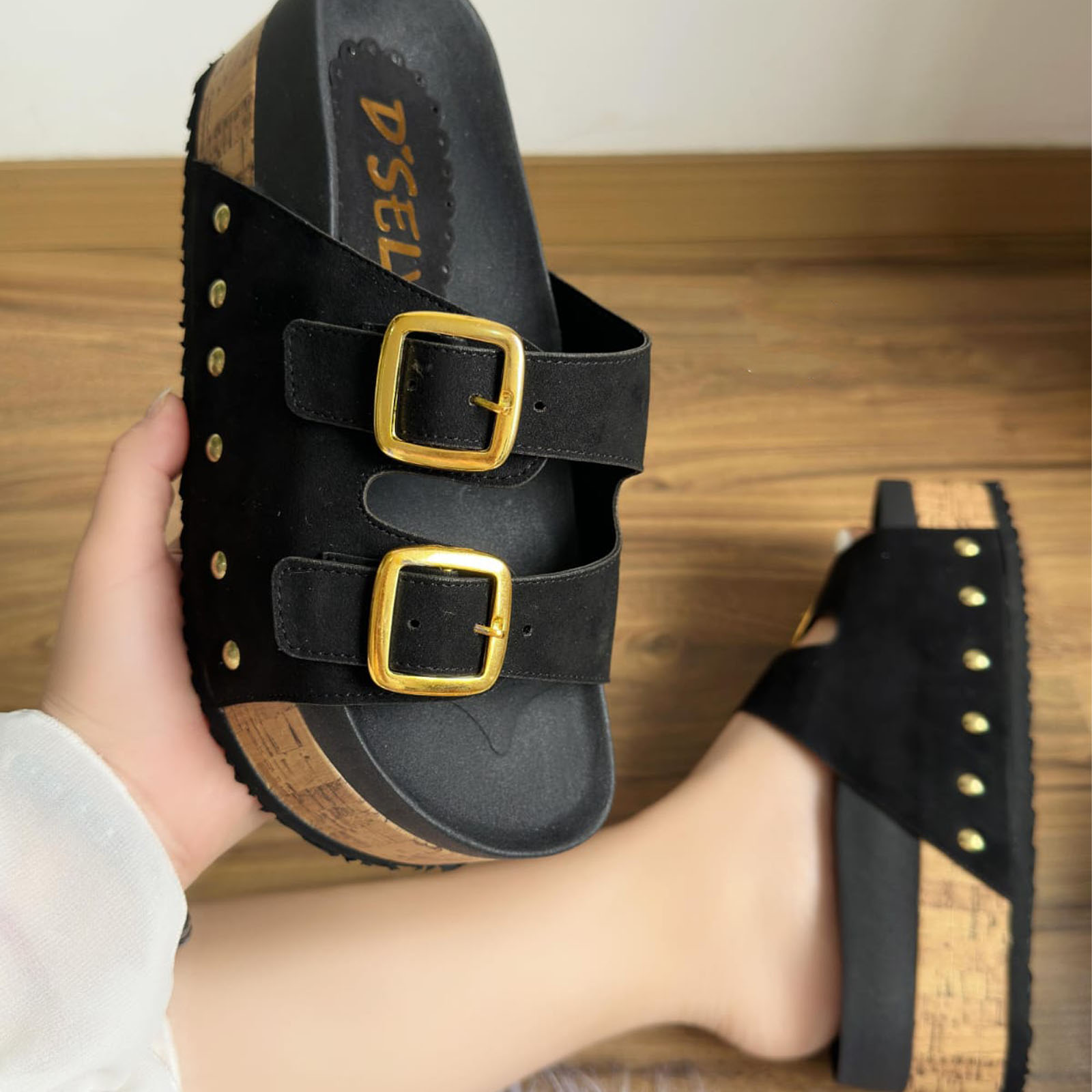 SANDALIA MUJER PLATAFORMA 5 2086L-50 COLOR NEGRO - 3
