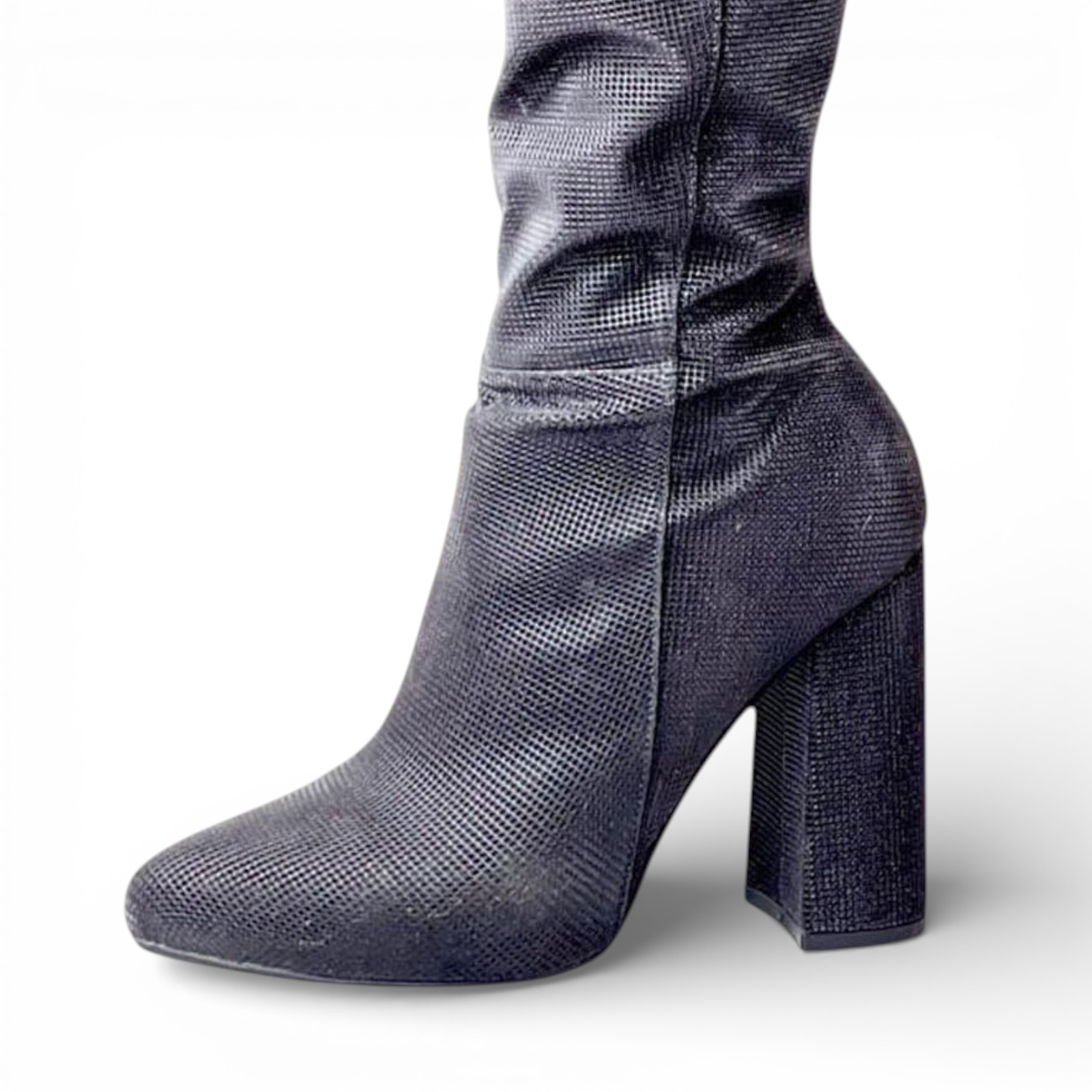 BOTA MUJER 1299-90 TEXTURA TACO #9 COLOR NEGRO - 1
